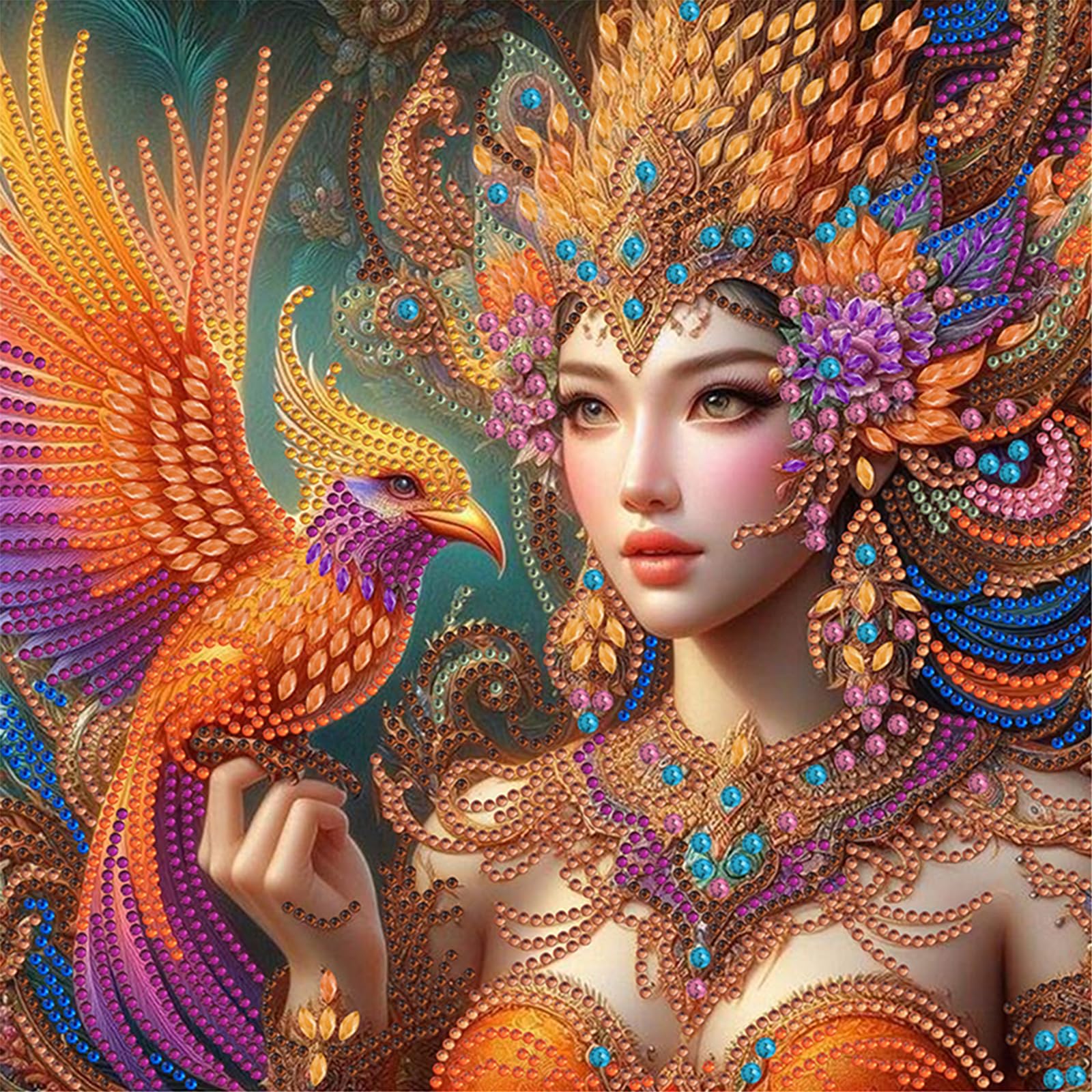Kexpery Beauty Special Special Shaped Partial Diamond Painting Kit for Adults Home Art Creation 30x30cm
