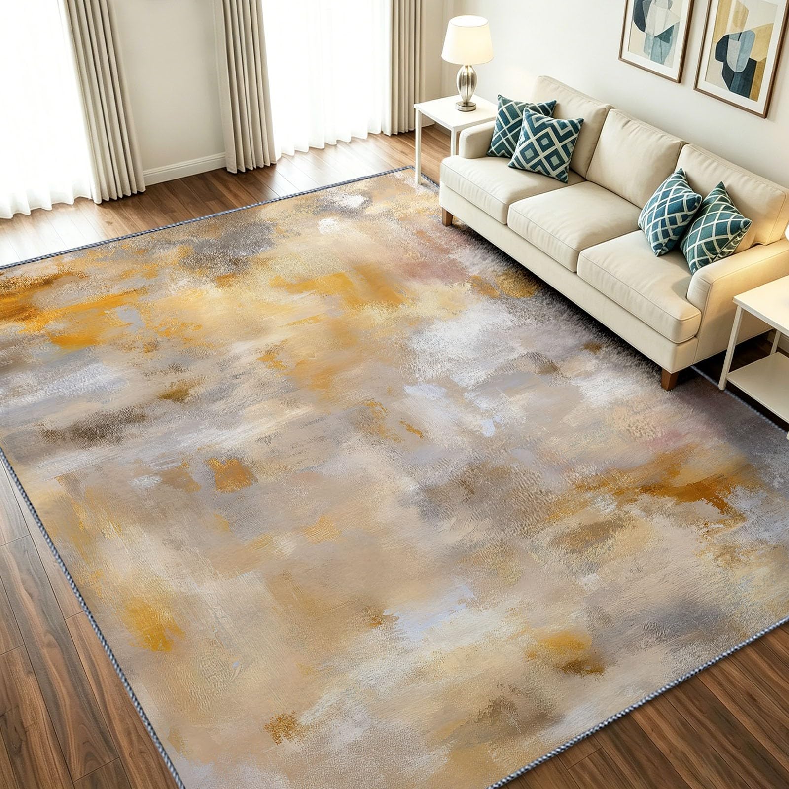 Tapis industriel 140x200 effet vieilli texture salon