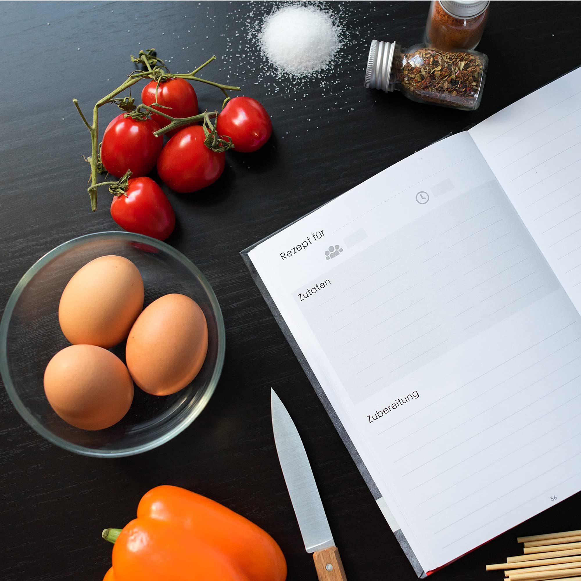 HEYNNA Libro di cucina per scrivere autonomamente – ricettario con registro, taccuino bianco ideale per scrivere le ricette preferite e ricette di cottura – copertina rigida A5