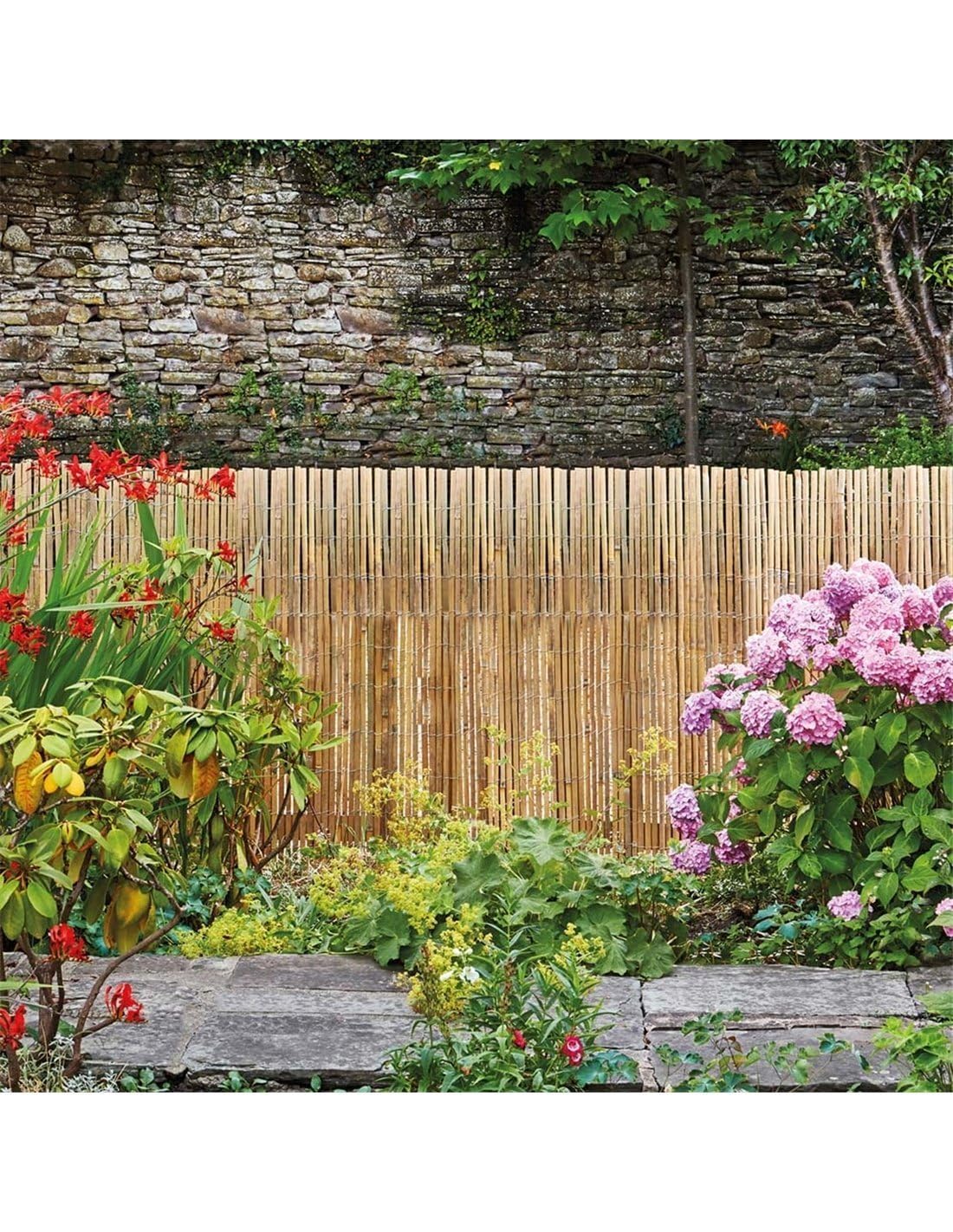 Jardin202 - Cerramiento de Caña Partida Nacional para Exteriores - Privacidad 95%, Cosido con Alambre - Disponibles 1x5m, 1.5x5m, 2x5m | Rollo: 1 x 5 Metros -