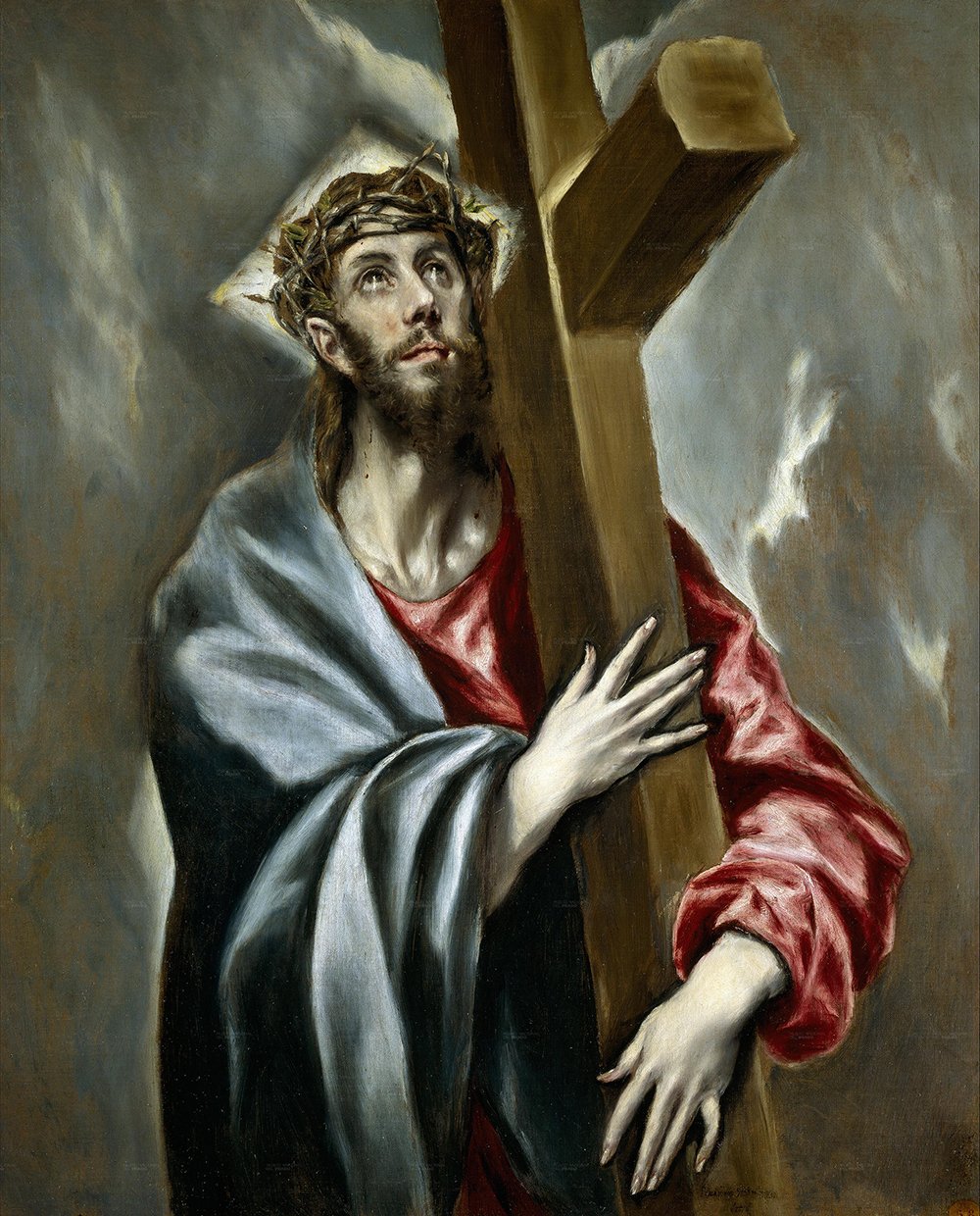 Cristo abrazado a la Cruz El Greco affiche grand format pour décorer un grand mur vide