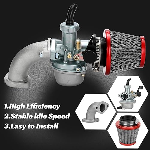 Miniatura 5 de YOXUFA PZ22 - Kit de agarre de cable de acelerador de filtro de aire de 0.866 in para 110cc 125cc ATV Pit Dirt Bike Coolster Mountopz SSR TaoTao