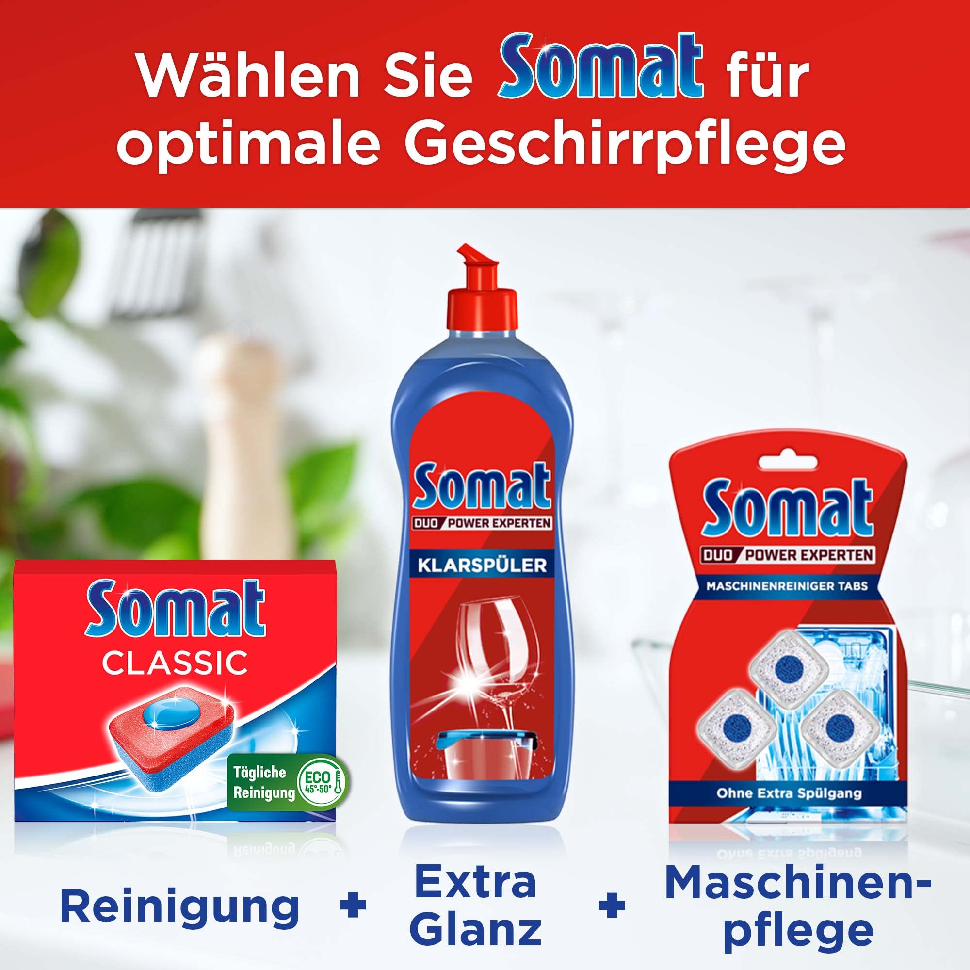 Somat Classic Spülmaschinen Tabs (2x77 Tabs), Geschirrspül Tabs für eine kraftvolle Reinigung, Spültabs hinterlassen strahlend sauberes Geschirr sogar bei niedrigen Temperaturen, 154.0 stück