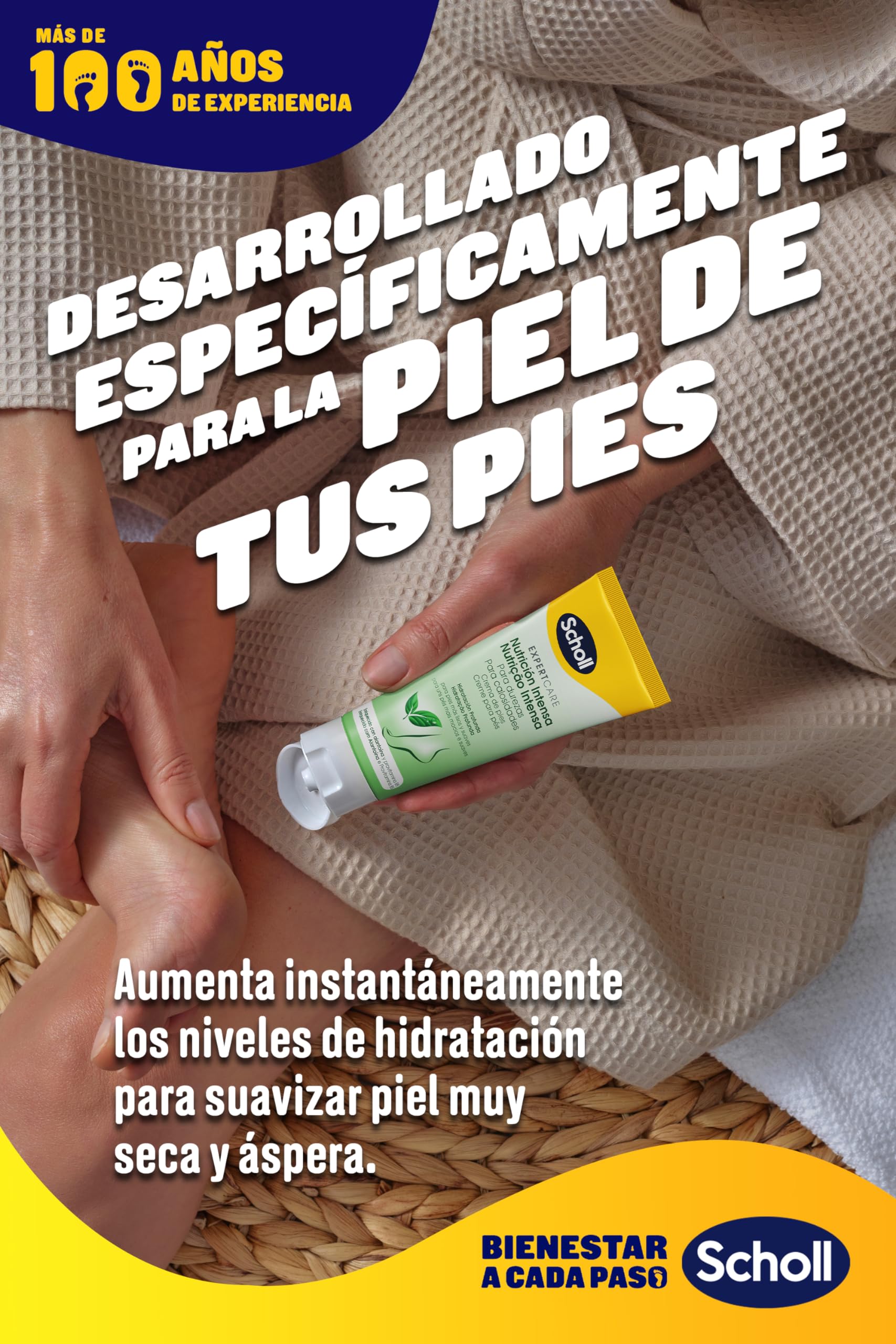 Dr. Scholl's ExpertCare Krem do stóp, intensywne odżywianie dla zrogowaciałej skóry, bogate nawilżenie z alantoiną i prowitaminą B5 dla gładszych i bardziej miękkich stóp, 75 ml