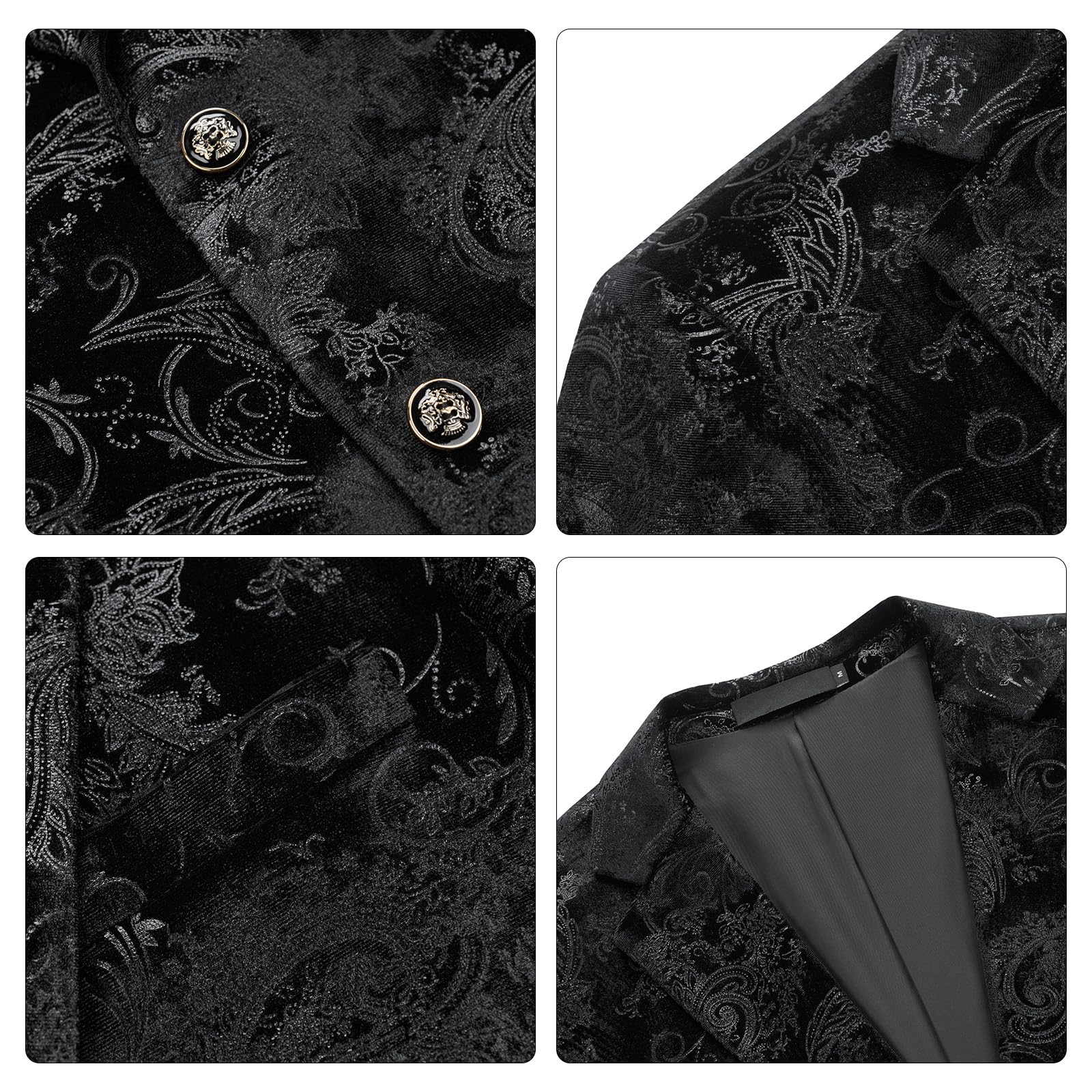 Blazer Homme de fête à Paillettes Casual Veste de Smoking Slim Fit pour Soirée Veste de Costume Mode