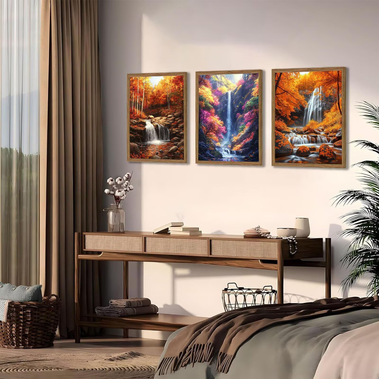 Generico Cnyaunfi 3 Pezzi Oceano Pittura Diamante Fai-Da-Te, 5D Giallo Diamond Painting Kit Completo per Hobby Creativi Adulti, Per La Decorazione Della Parete Di Casa 50x70cm YF-3571