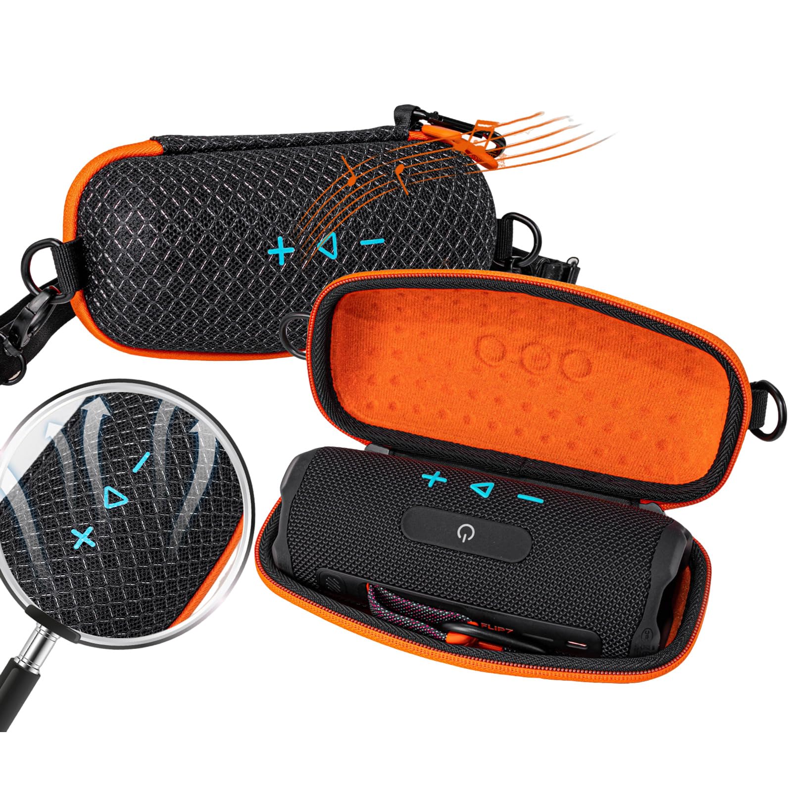 Nawwgy Protective Carrying Case for Bluetooth-Compatible Speakers Waterproof Shell Pouches with Shoulder Strap Speaker Storage Bag