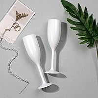 Vista 5 de XUWAIDSGN Copas de champán de acrílico Copas de champán para boda Copa de brindis de champán de acrílico Vaso de champán de plástico reutilizable