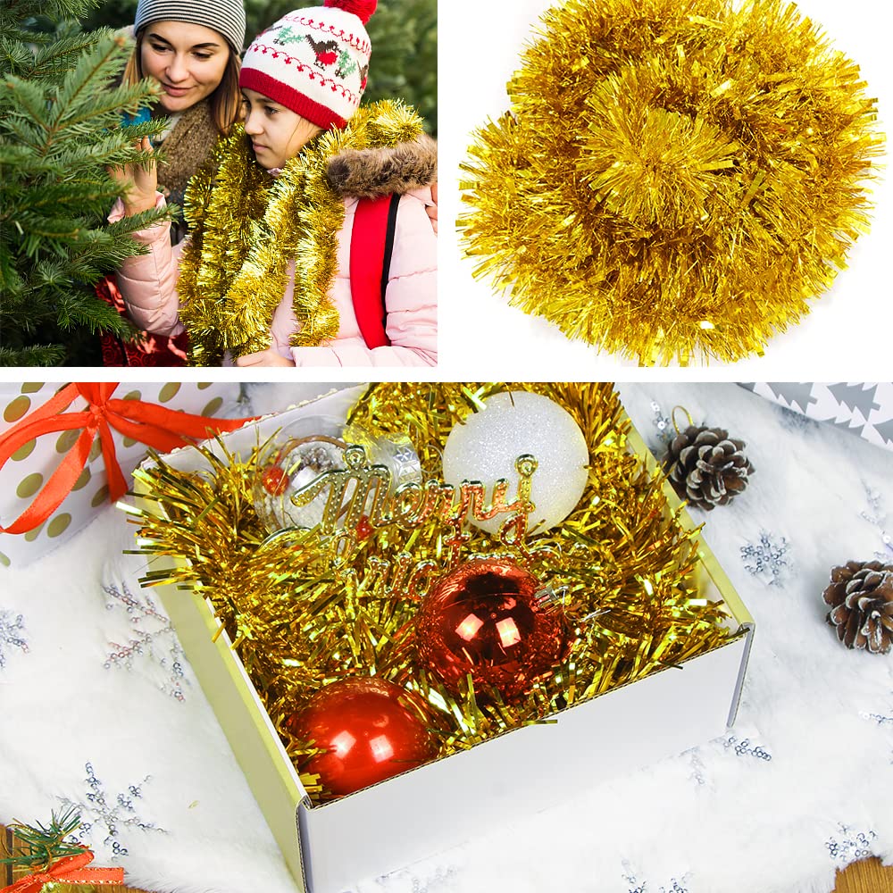 Kerst lametta guirlande/slinger wit 200 cm kerstboom versiering/decoratie | Fun en Feest