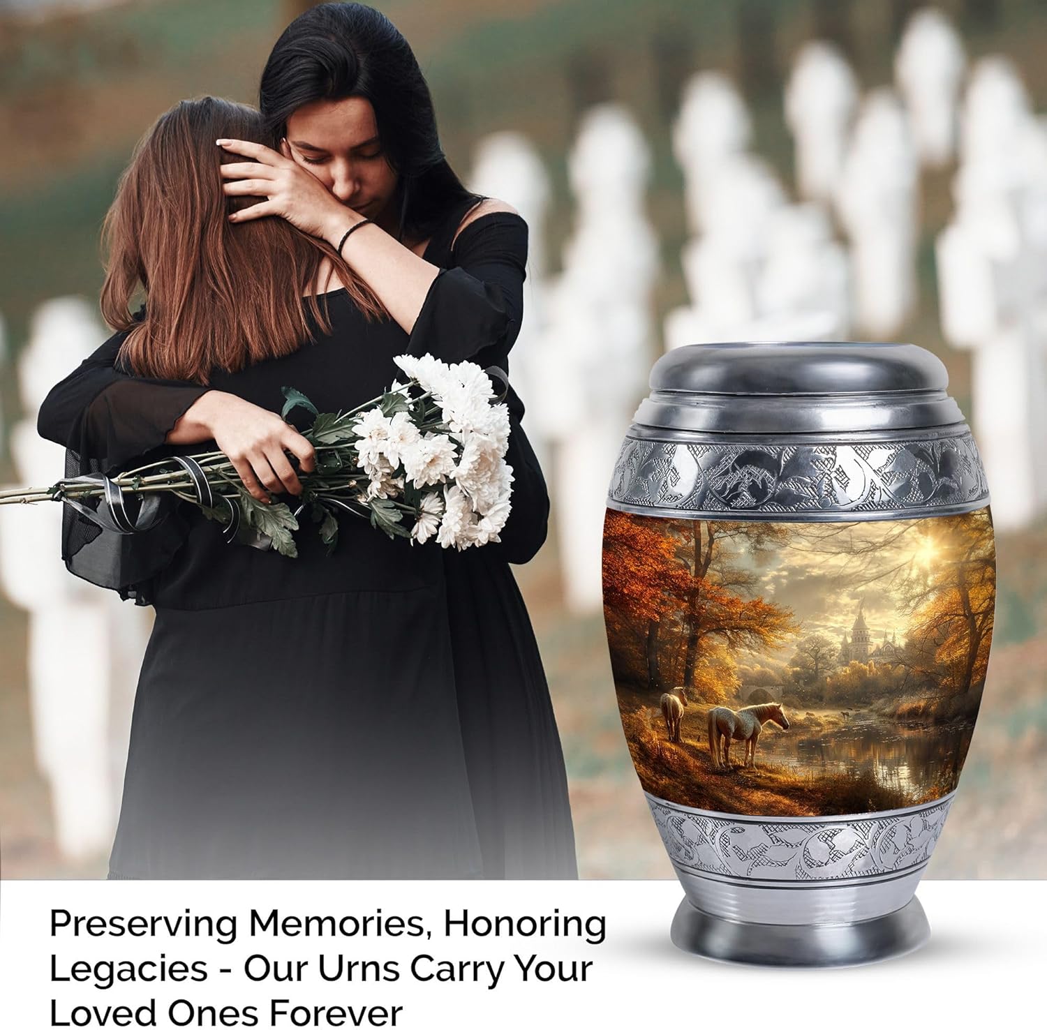 Horse Urns for Human Ashes - Urns for Human Ashes Adult Female - Urn for Mom - Cremation Keepsakes for Ashes - Memorial Ashes Keepsake - Urns for Men (Size-3inch,1pcs)
