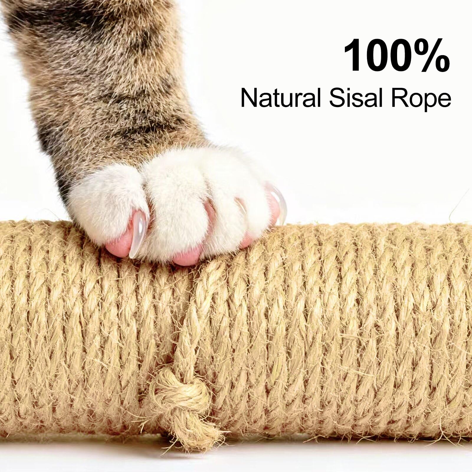 Corda in sisal per tiragraffi, 6 mm x 10 m, per tiragraffi di gatti, fai da te, decorazione per la casa (10 m)