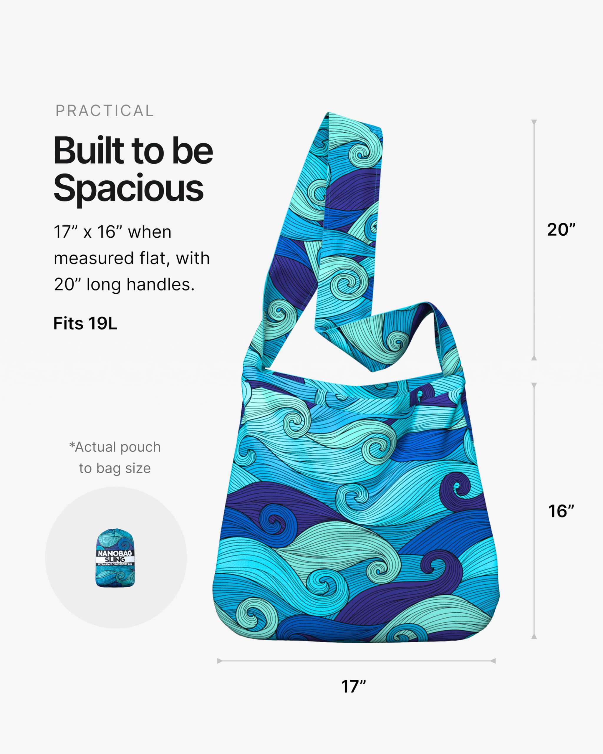Nanobag - Bolsa de la compra compacta ultraligera, reutilizable, pequeña y ecológica, plegable, multiusos y elegante