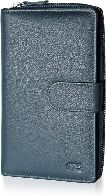 Carteira organizadora clutch Mou Meraki em couro com bloqueio RFID