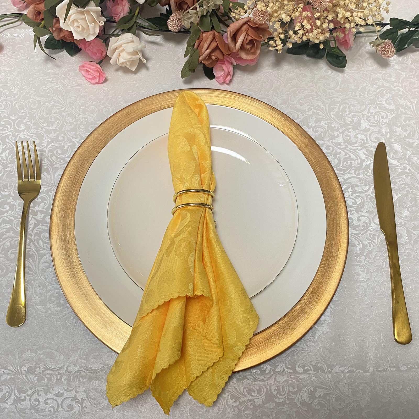 Platzteller aus Kunststoff, rund, 33 cm, 8 Stück, Platzteller für Abendessen, Hochzeit, Party, Veranstaltungsdekoration (Metallfolie goldfarben)