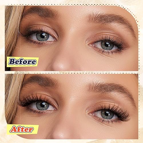 Miniatura 4 de Extensiones de pestañas en racimo de pestañas individuales de 0.394 a 0.597 pulgadas, 84 unidades, extensiones de pestañas rizadas D, pestañas en