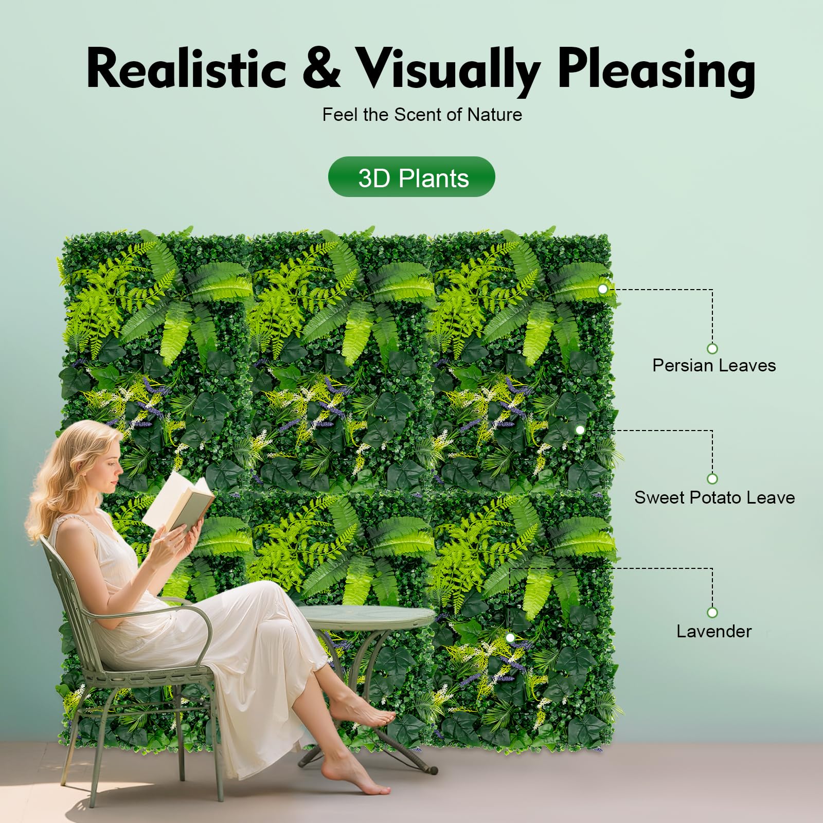 Amazon.de: GXSFLG 6 Stck knstliche Pflanzenwand, 60x40cm, Knstliches Gras  Kulisse Wand, mit Blumen 3D Graswandpaneele, Wand Gras Wanddekoration, fr  Garten, Balkon, Hochzeiten Restaurant-Deko
