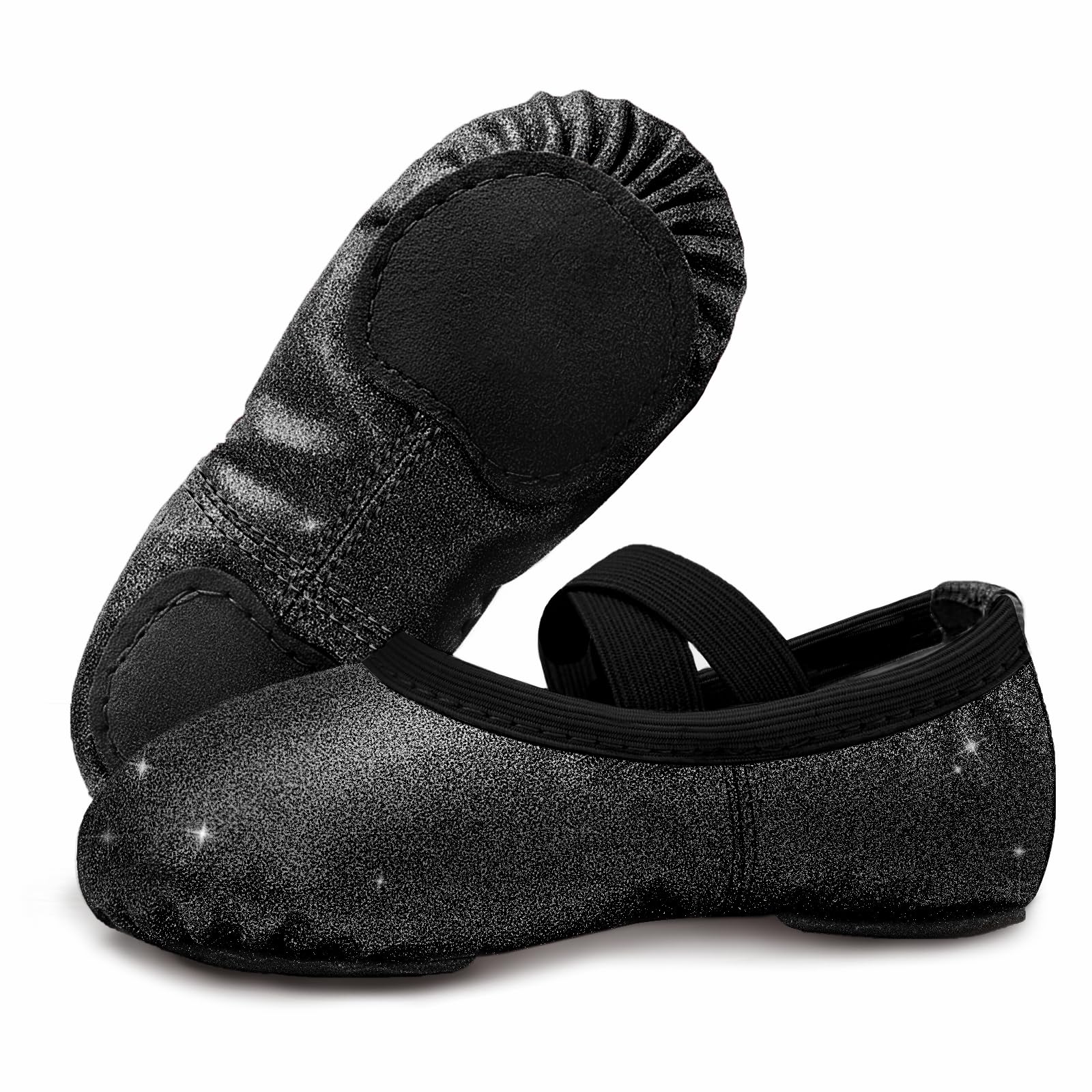 GroYolan Scarpette da Danza Classica per Bambina e Ragazza, Scarpe da Balletto Glitter con Suola Spezzata, Pantofole da Ginnastica Ritmica per Lezioni, Saggi e Spettacoli