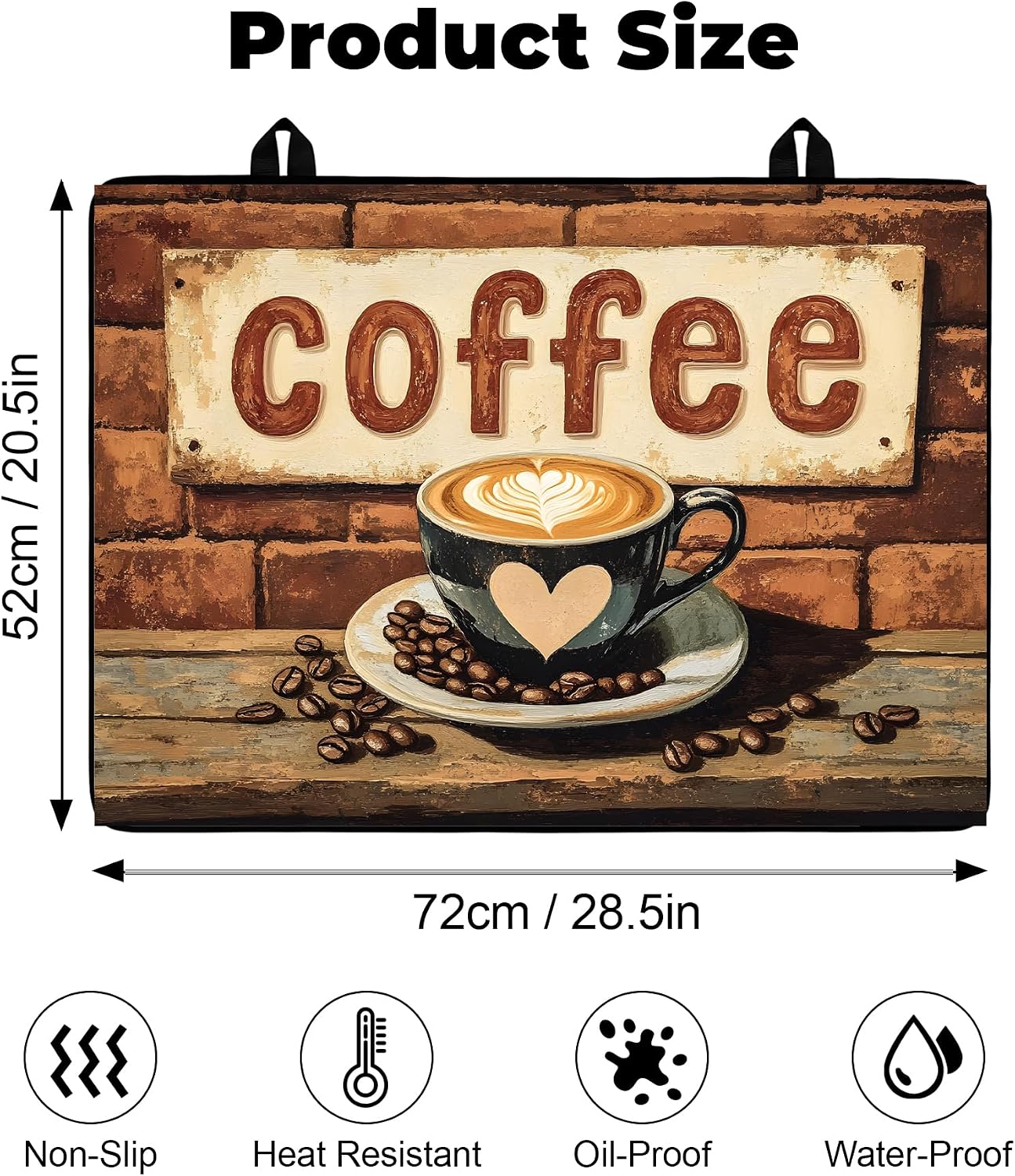 Heat-Resistant Glass Stove Top Cover with Anti-Slip Rubber Coating – Electric Stove Protector, Scratch-Resistant, Counter Space Decor Mat (Coffee, 28.5"L x 20.5"W)