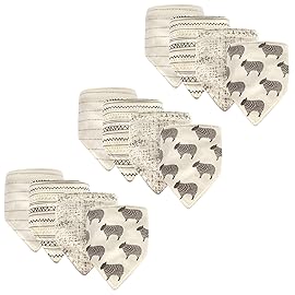 Hudson Baby Unisex Baby Cotton Bandana Bibs, Sheep 12-Pack, One Size
