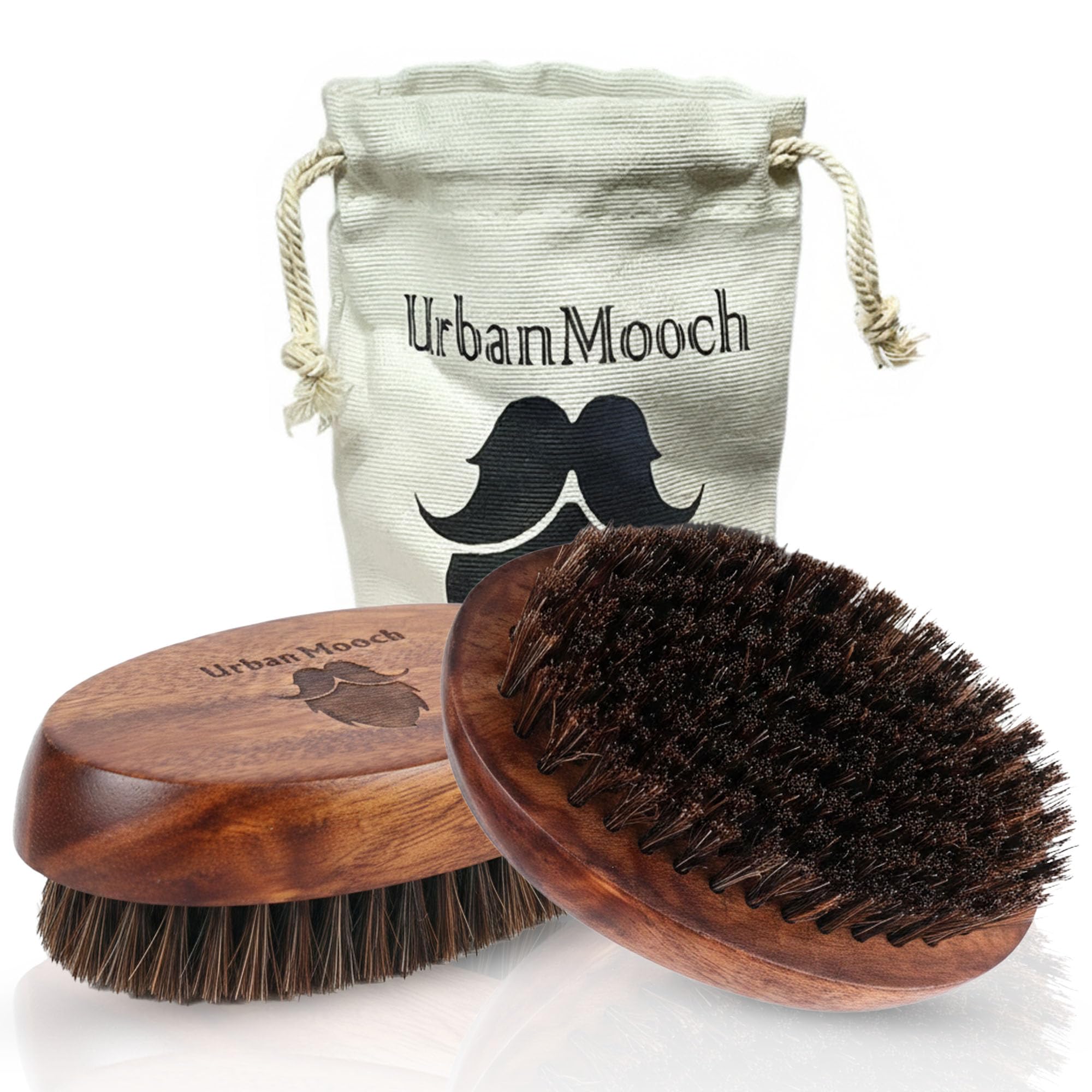 UrbanMooch Premium 100% Boar Bristle Beard Brush | Travel Friendly | SturdyWood Handle | Premium Wood Handle & Hand-crafted in India | Ideal for Daily Beard Use