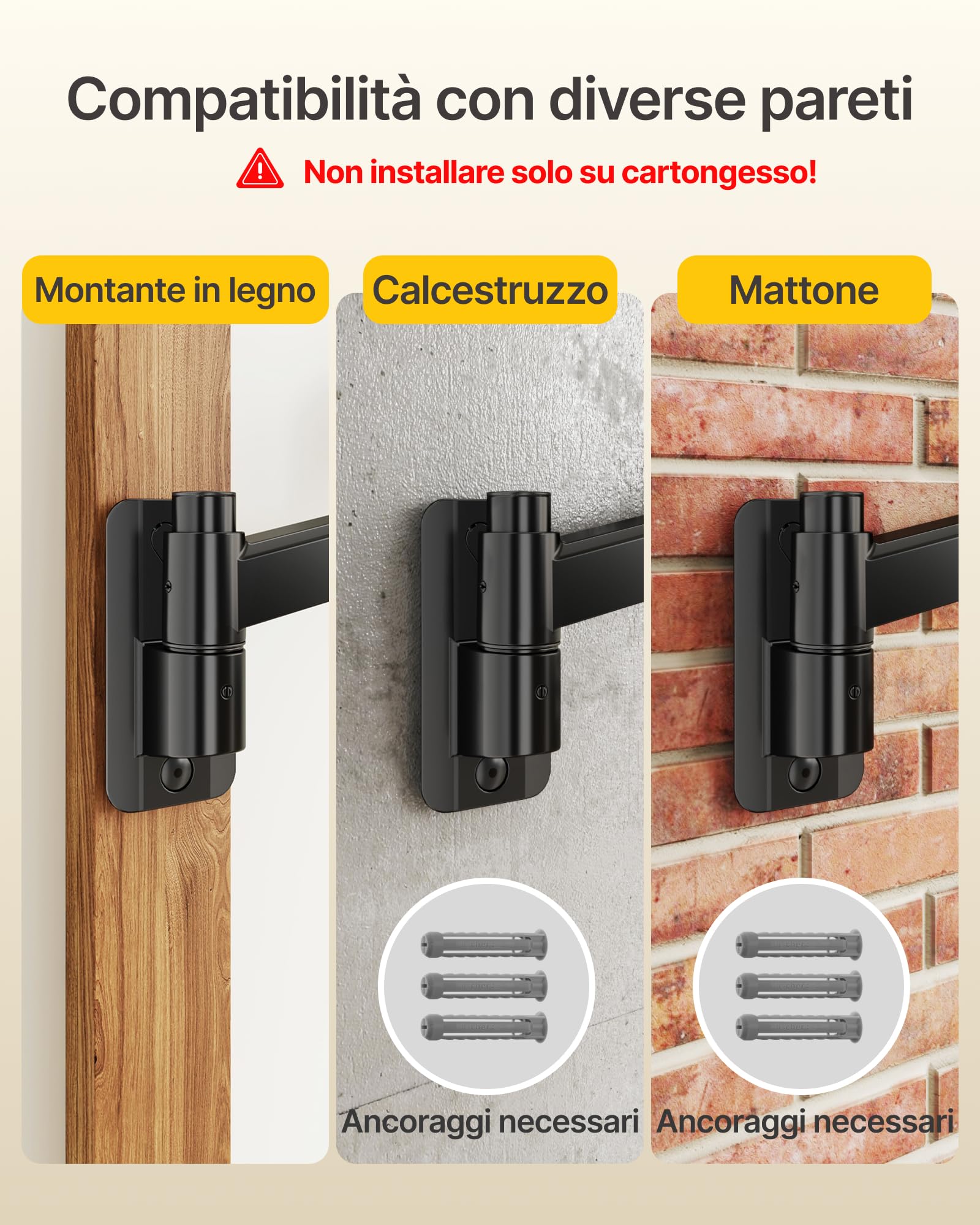 monTEK Supporto da parete per TV da 17-45 pollici, fino a 16 kg, inclinabile, girevole, regolabile in altezza, supporto da parete per monitor Full Motion, VESA 75 x 75/100 x 100 mm, nero