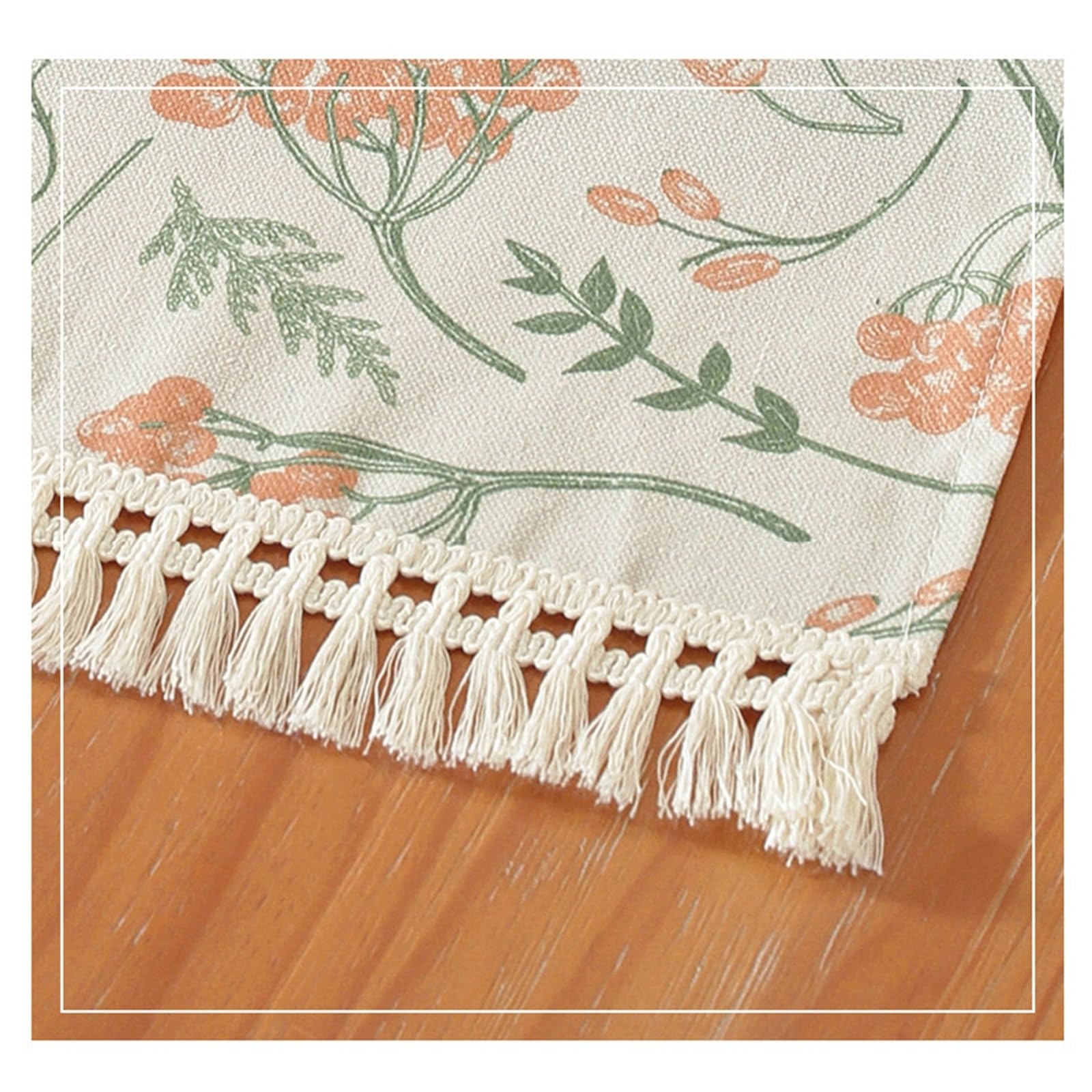 Tischläufer Polyester Modern, Tischläufer Hochzeit 35x350 cm, Leinenoptik mit Blumenmuster