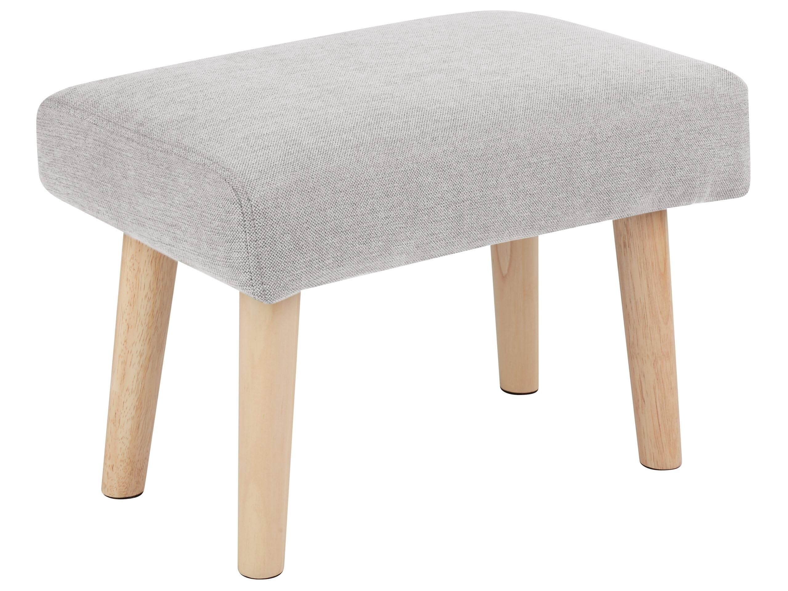 Beliani Hocker mit Holzbeinen Stoff grau rechteckig Schemel Sitzhocker modern Takoma II
