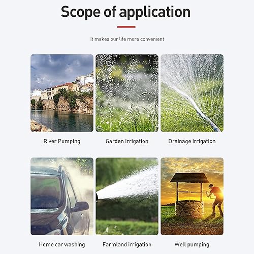 Miniatura 4 de Bomba de cebado solar de 12v 24v, 35L por min 82.0 ft Bomba de suministro de agua solar autosuficiente para transferencia de riego por chorro de