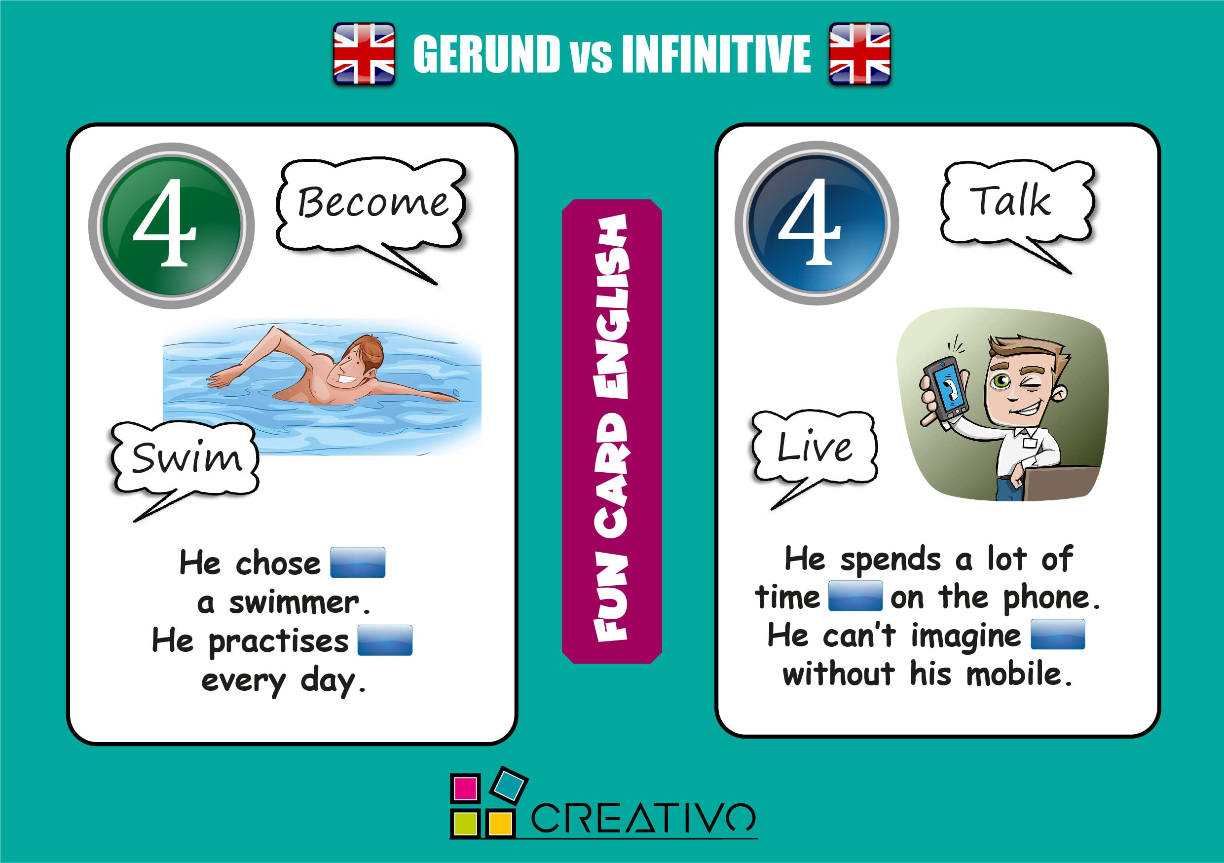 Fun Card English Gerund vs Infinitive KSIĄŻKA