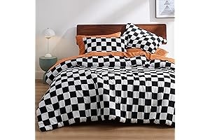 Bedsure Black and White Checkered Comforter Set: Classic Plaid Pattern for Cozy Nights