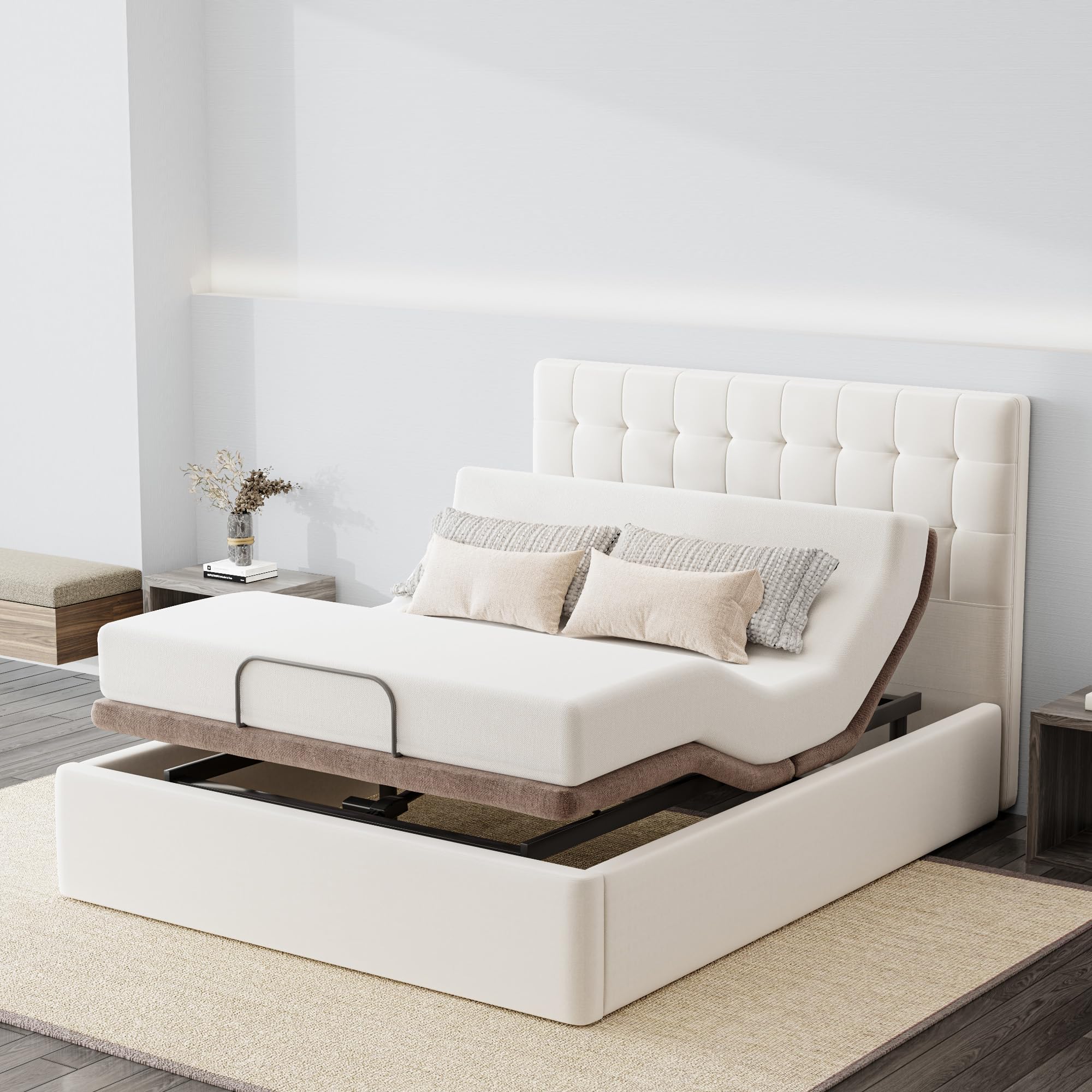 LIKIMIO Adjustable Bed Frame Queen with Massage
