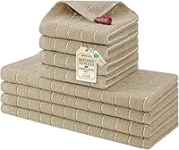 Vista 52 de Homaxy Juego de toallas de cocina y paños de cocina, 12 x 12 y 13 x 28 pulgadas, juego de 8 toallas de cocina de rizo de algodón a granel, diseño a