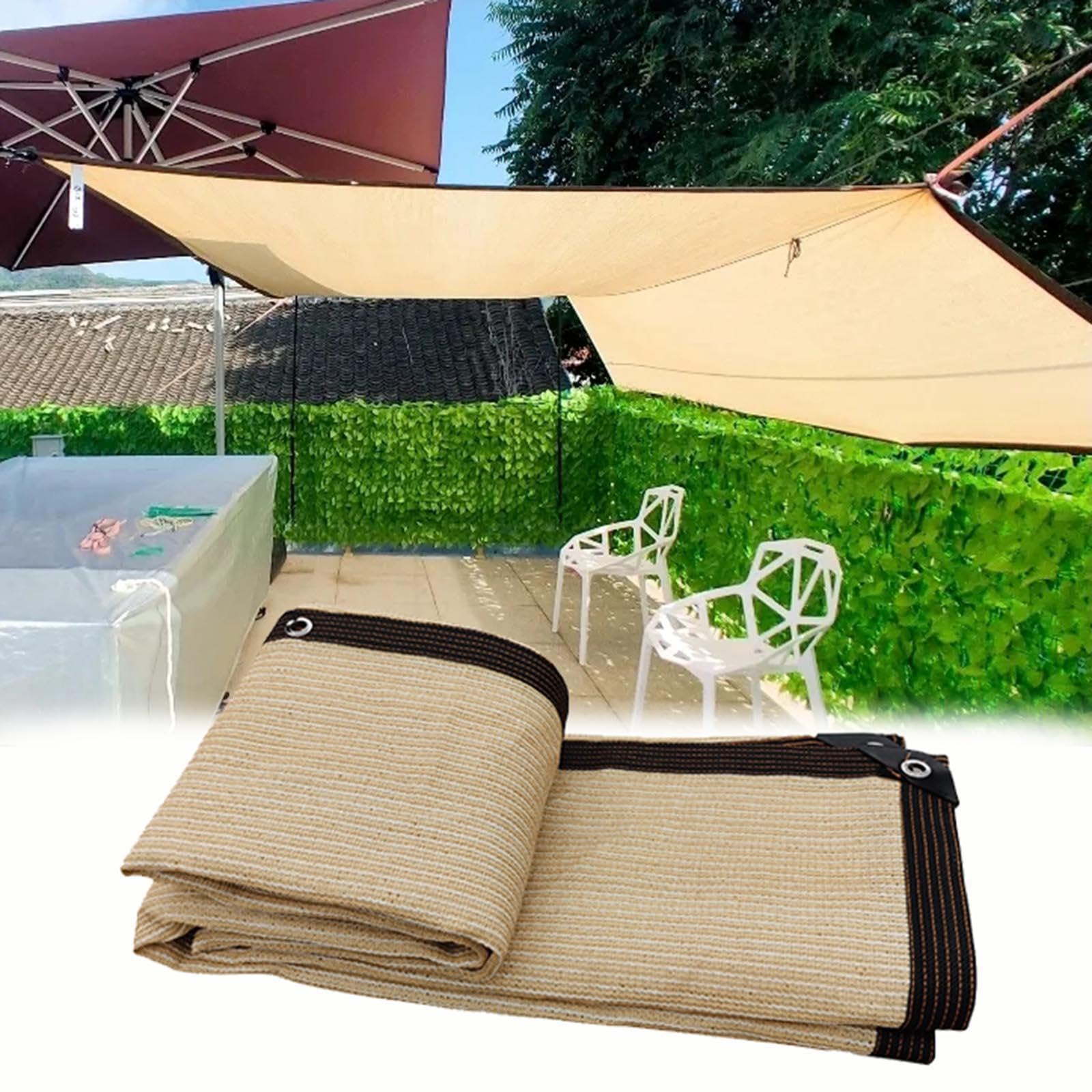Toile d'ombrage 4x8m avec œillets maille respirante anti-UV pour jardin terrasse