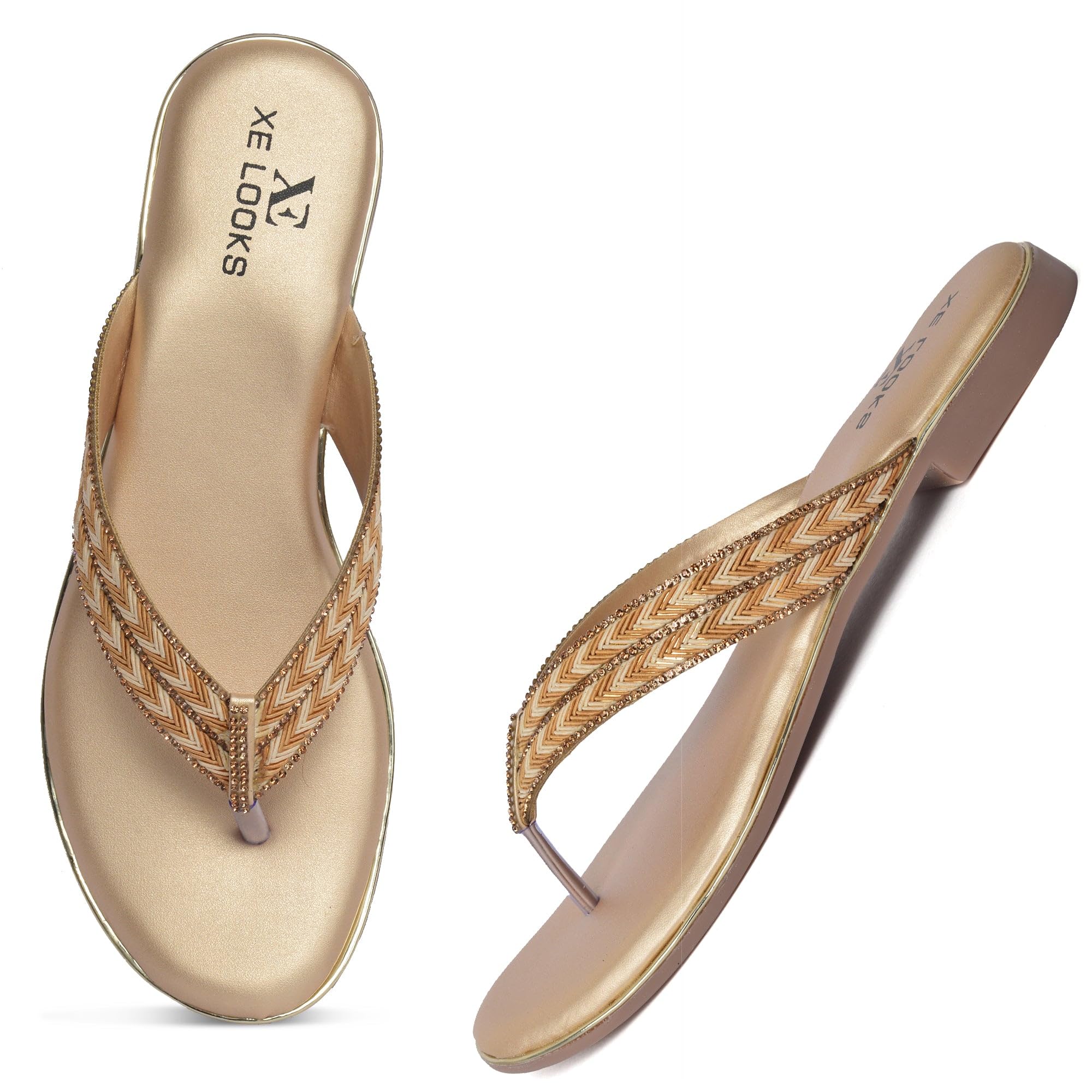 XE Looks Gold Classic Comfort Slippers For Women (B08WLZDH3J) Amazon Price History, Amazon Price Tracker