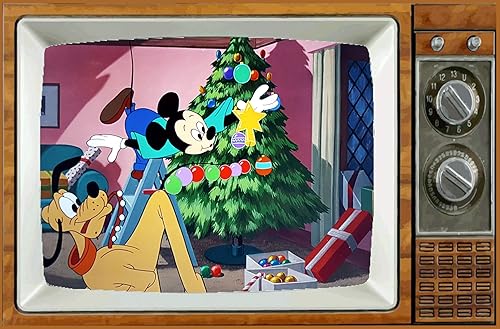 Mickey & PLUTO'S - Árbol de Navidad para TV con imán para nevera de 2 x 3 pulgadas, arte de sábado por la mañana, caricaturas, refrigerador,
