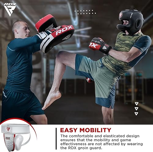 Miniatura 3 de RDX Protector de ingle para hombres, boxeo kickboxing MMA Muay Thai Sparring Groin Guard, ventilado ajustable, entrenamiento de lucha de karate,