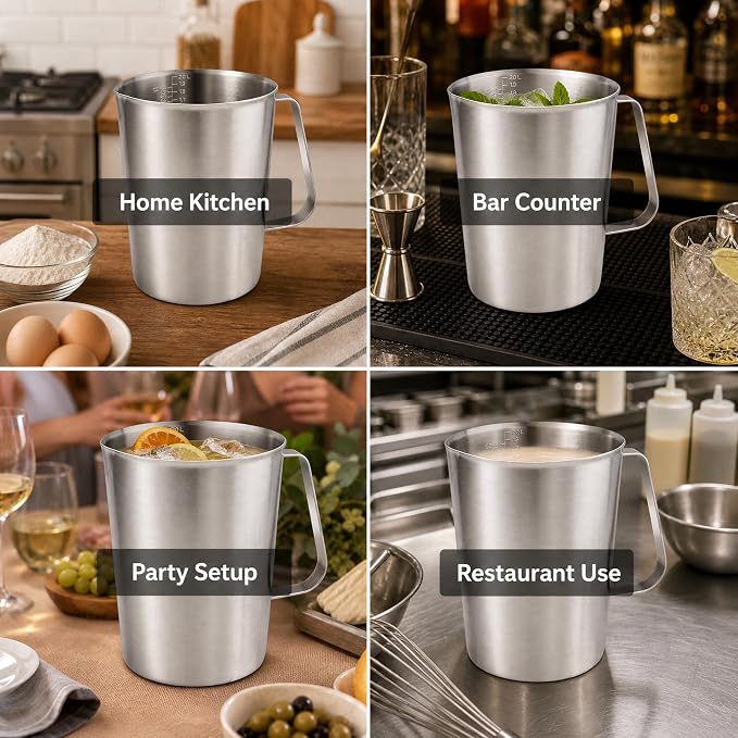 Vaso medidor de acero inoxidable de 2 litros miniatura 6