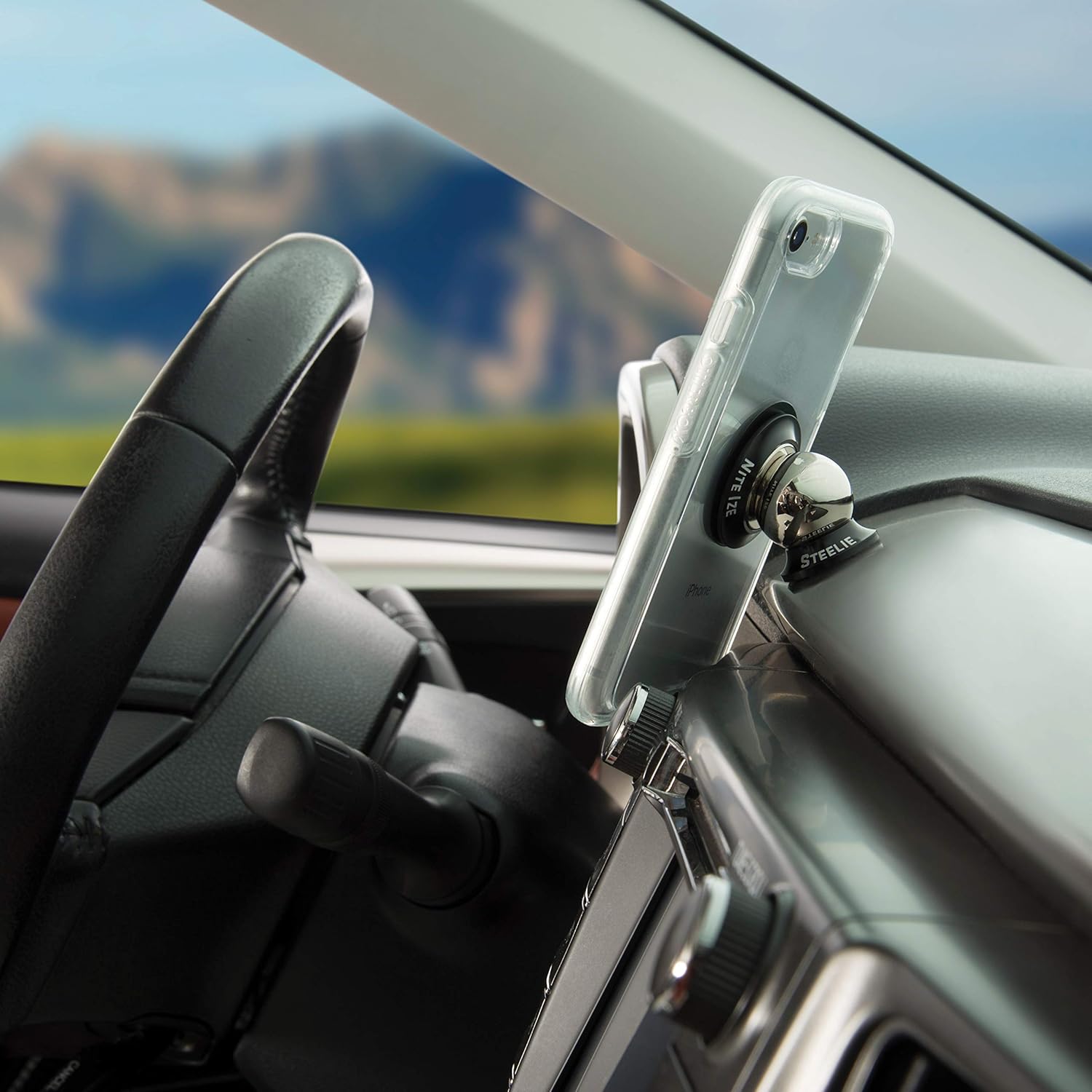 🛒 Flash Sale Nite Ize Steelie Orbiter Dash Mount Kit - Magnetic Cell Phone Holder for Car Dash, Low Profile, No Attached Magnets Super Deal Product Nite Ize Steelie Orbiter Dash Mount Kit - Magnetic Cell Phone Holder for Car Dash, Low Profile, No Attached Magnets