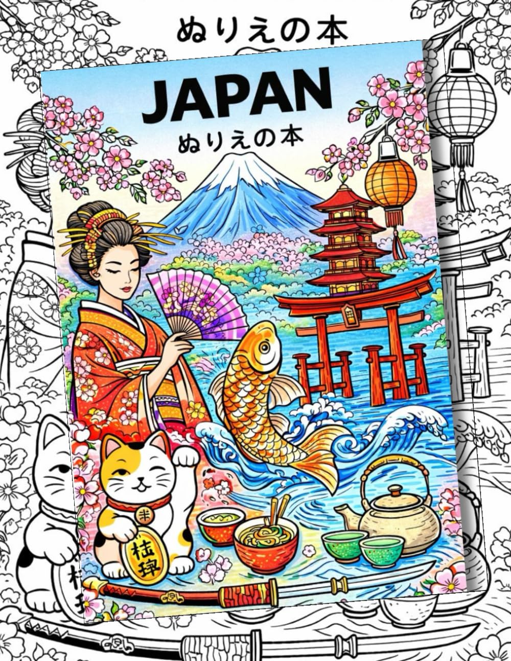 Japan-Inspired Coloring Book: Japanese tradition in 25 coloring pages