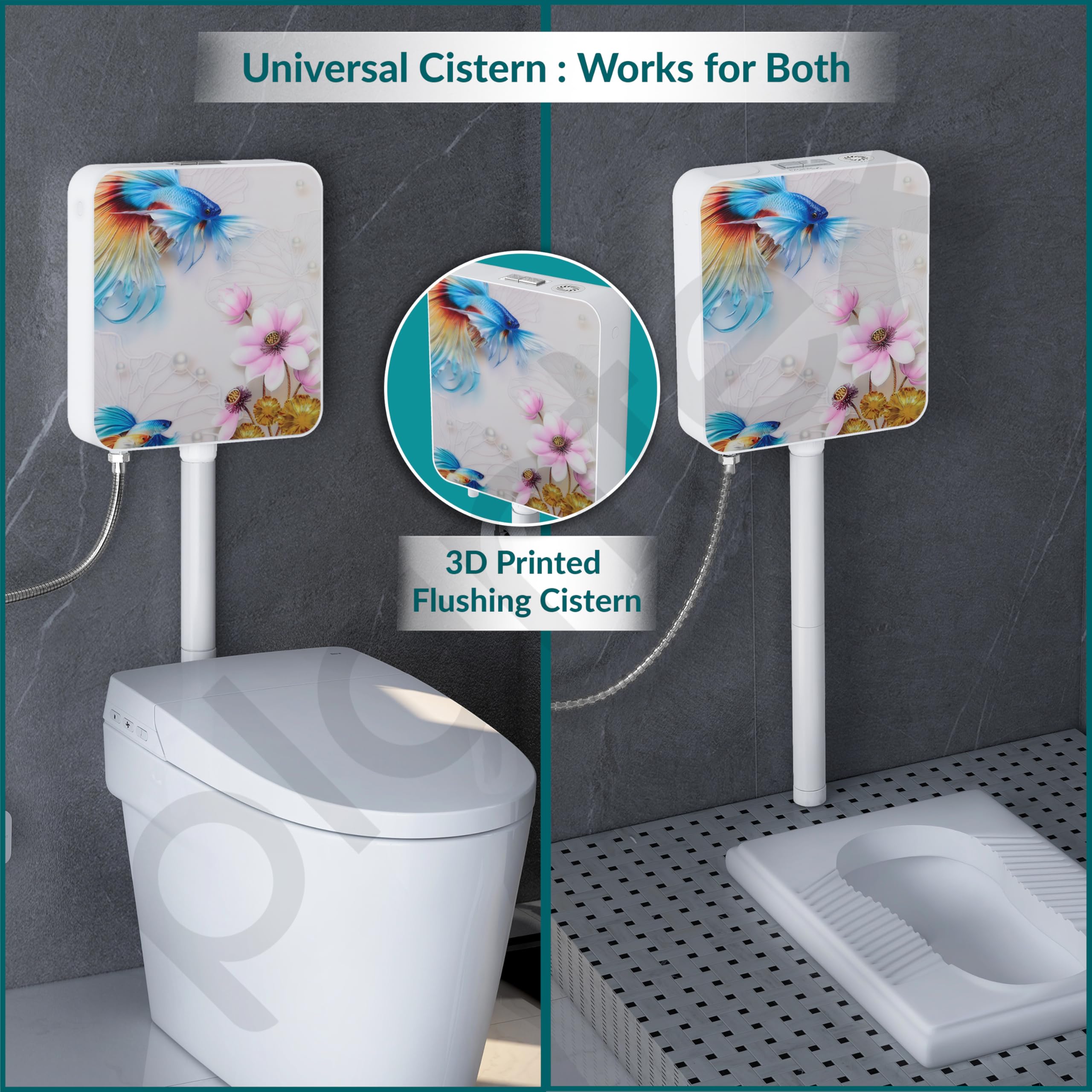 Plantex Dual Flush Tank for Toilet/8 LTR Water Capacity Polypropylene Toilet Flush Tank/Dual Flush Cistern with Air Freshener- Pack of 1 3