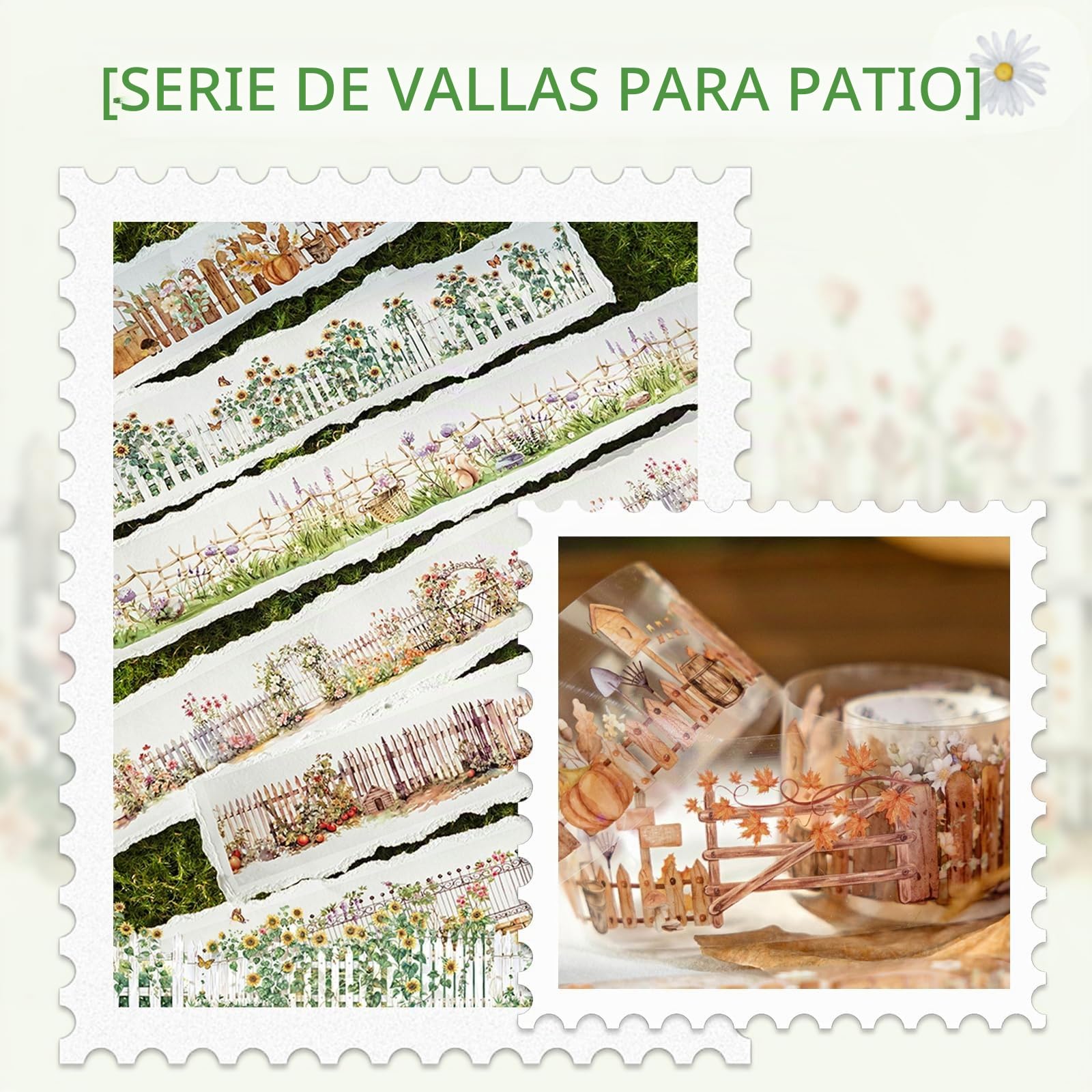 Cinta PET para diarios y scrapbooking, 6 rollos Washi Tape cinta washi decorativa pre-cortada Masking Tape para journaling bíblico, scrapbooking,Decorar Regalos de tarjetas y álbumes de fotos