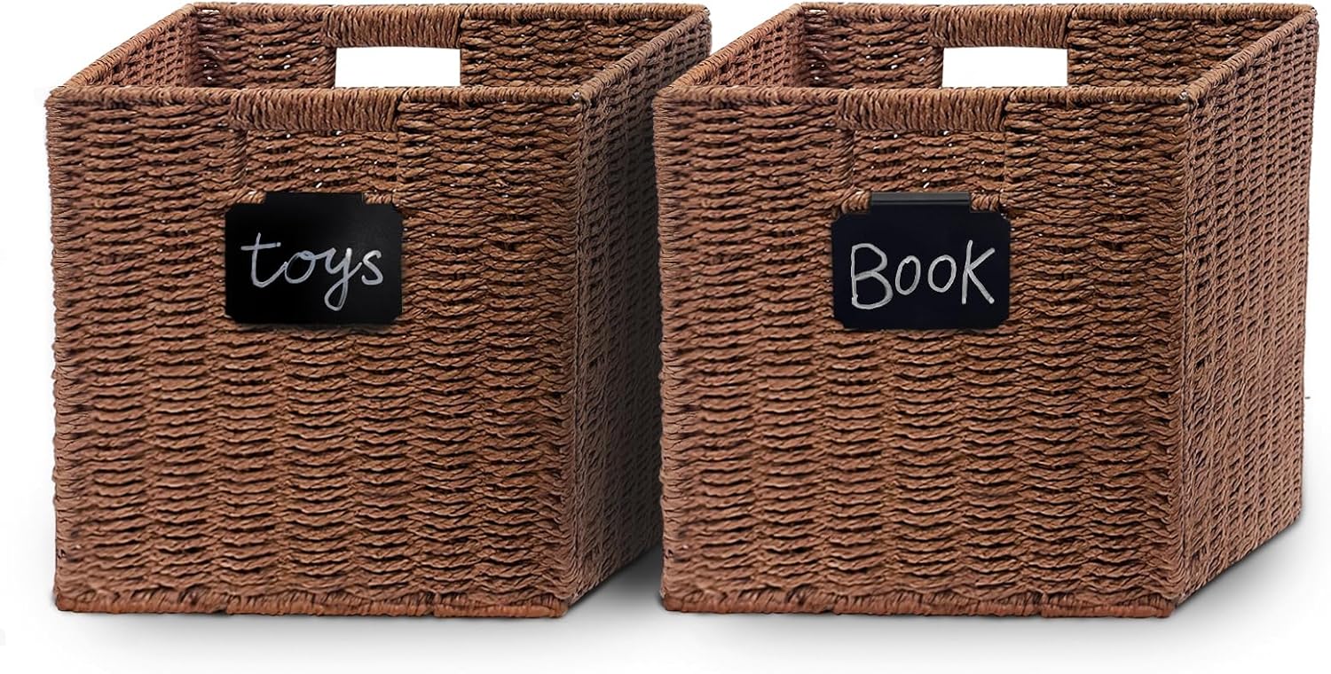 Foneso Wicker Storage Basket, Wicker Baskets for Storage