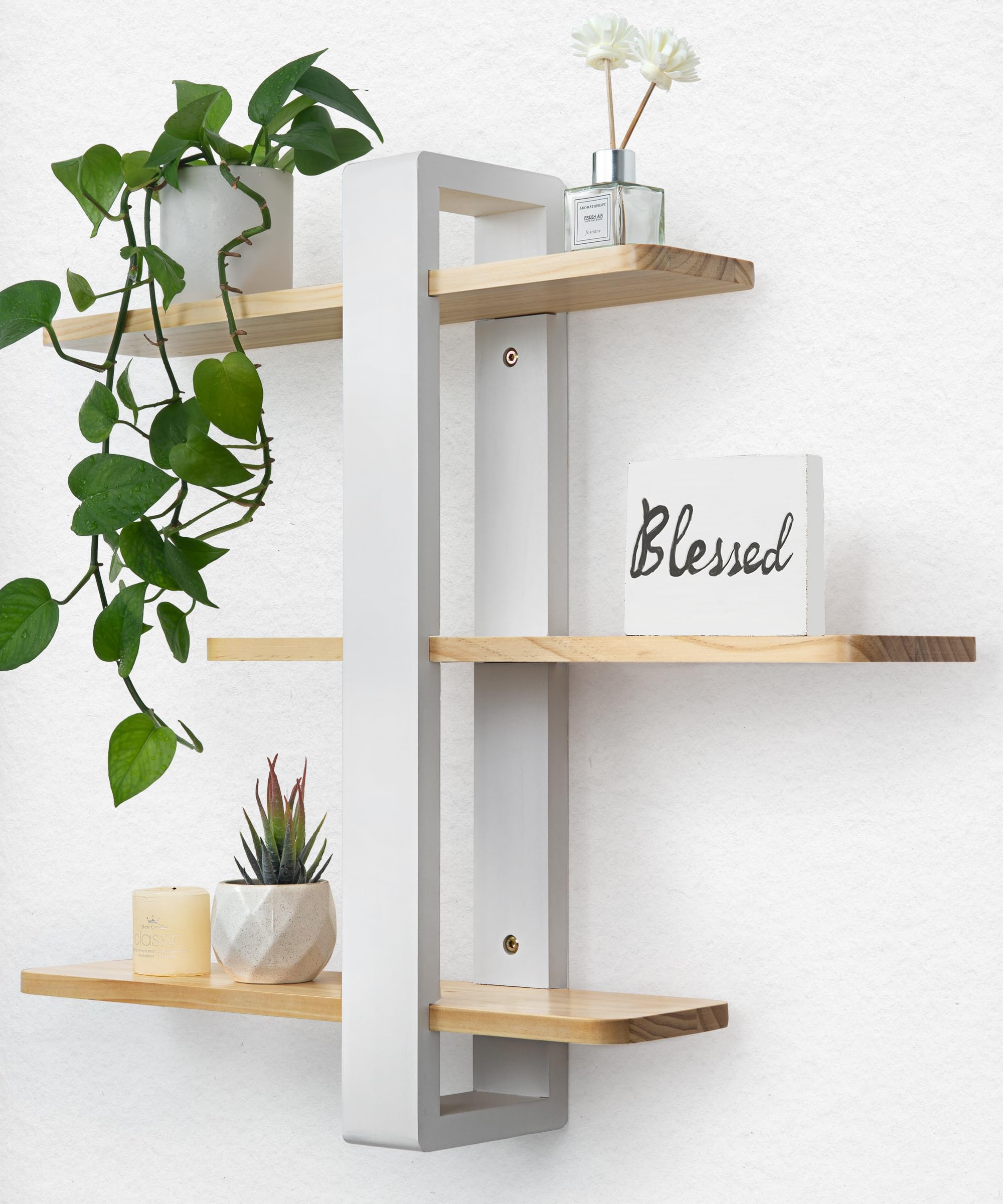Mensole galleggianti, stile rustico, nero, 91,4 x 23,5 cm (lunghezza x profondità), extra profonda e spessa, per decorazione e stoccaggio, grandi mensole in legno con staffe invisibili, per soggiorno