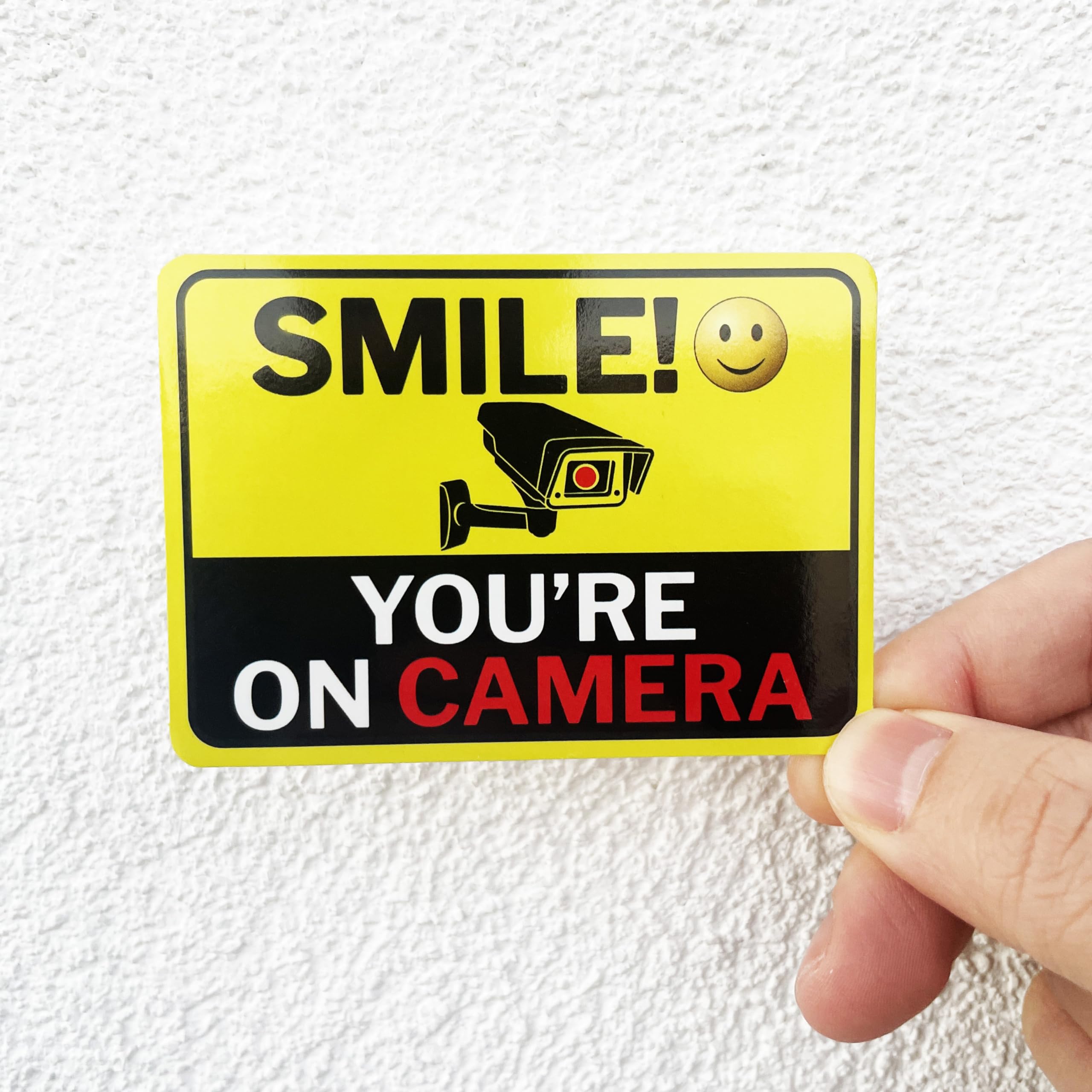 CLEVER SIGNS Double-Sided 6 Pack 2.5"x3.5" Reflective Yellow Vinyl Decals for Video Surveillance Signs Indoor/Outdoor - Image 4