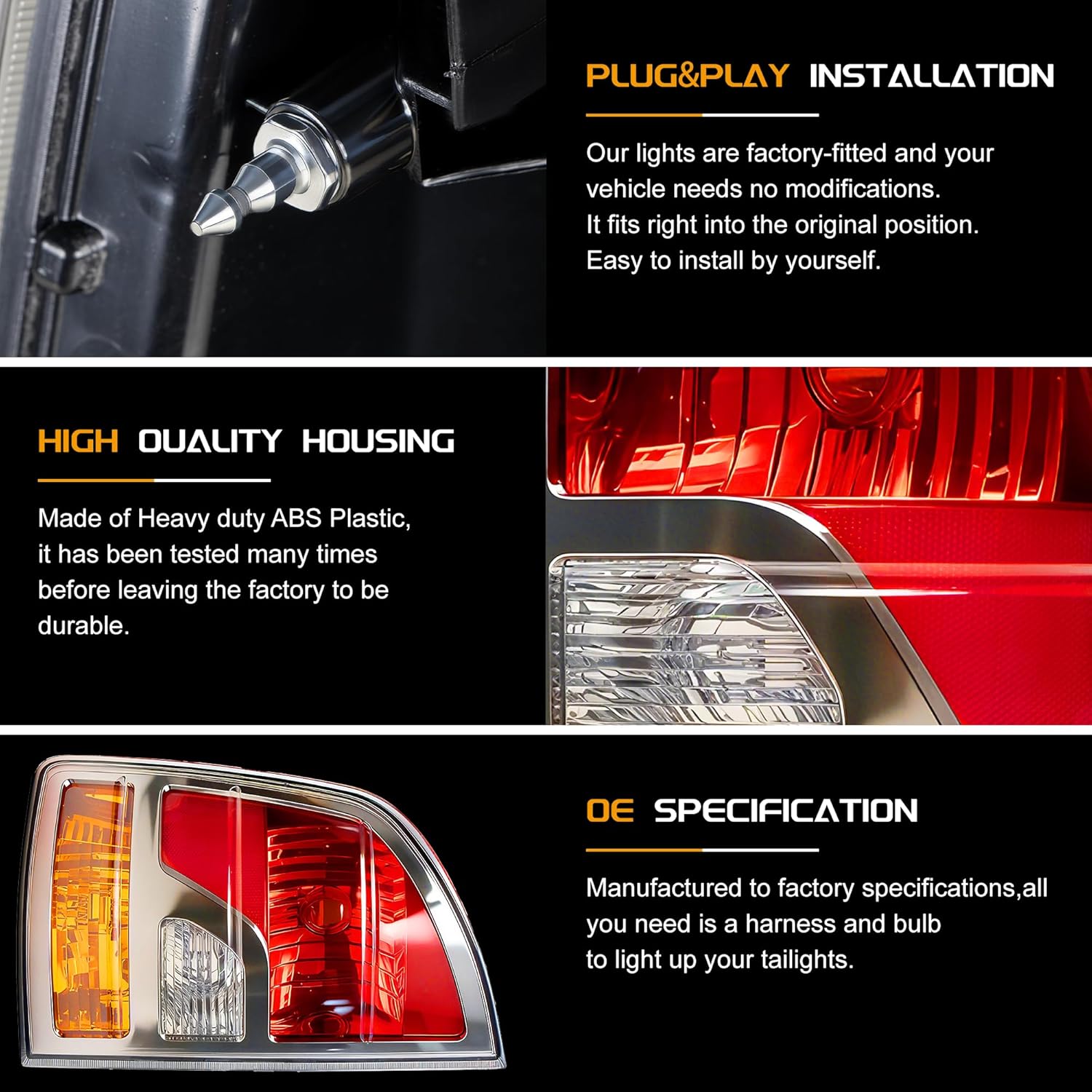 Tail Light Compatible With 2006-2008 Honda Ridgeline (Right Passenger Side), Replace HO2819131 33501-SJC-A01