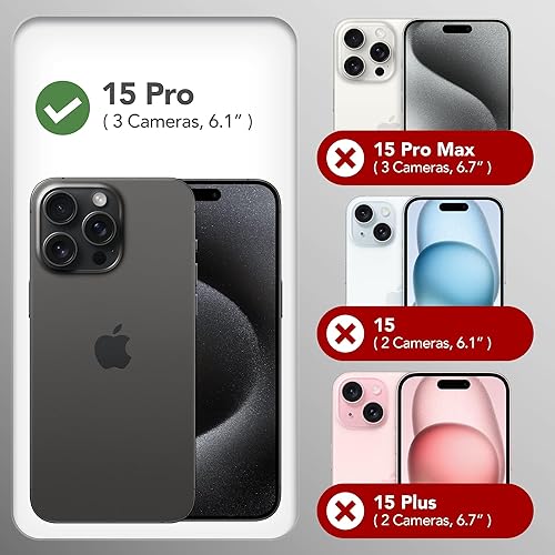 Miniatura 2 de GONEZ Funda para iPhone 15 Pro compatible con Magsafe, 2 protectores de pantalla + 2 protectores de lente de cámara, silicona suave a prueba de