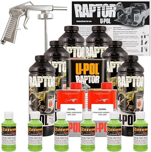 U-Pol Raptor - Kit de revestimiento para cama de camión de uretano con pistola de pulverización gratuita 6 litros color plateado brillante