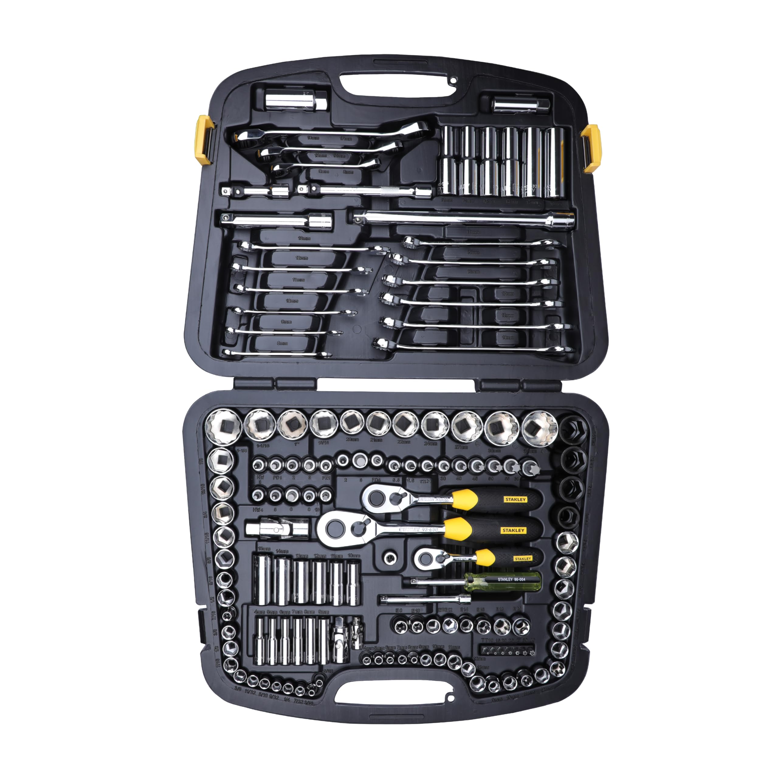 STANLEY 94-181 150-Piece High Quality Multi-Toolkit containing Spanners, Drivers, Sockets, Bits & Wrenches for Home, DIY & Professional Use, YELLOW & BLACK (B00OB5HQ48) Amazon Price History, Amazon Price Tracker