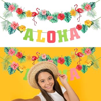 Glittery Hello Summer Banner - Tropical Hawaiian Luau Party Decor - Pre-Assembled Bunting For Indoor & Outdoor - View #8