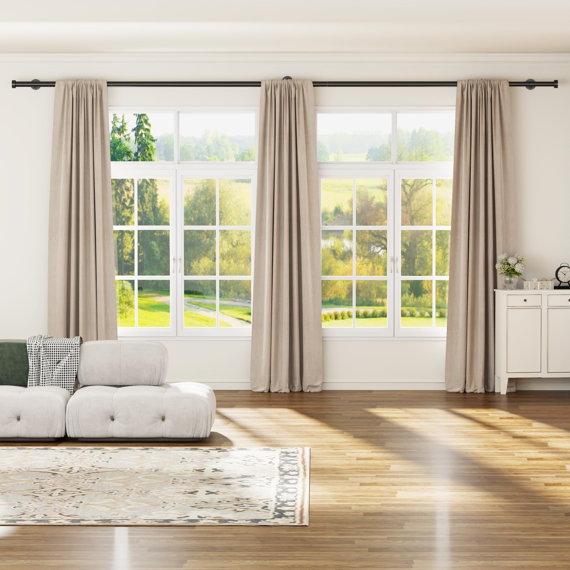 Heavy Duty Curtain Rods - Up to 150 Inch -8